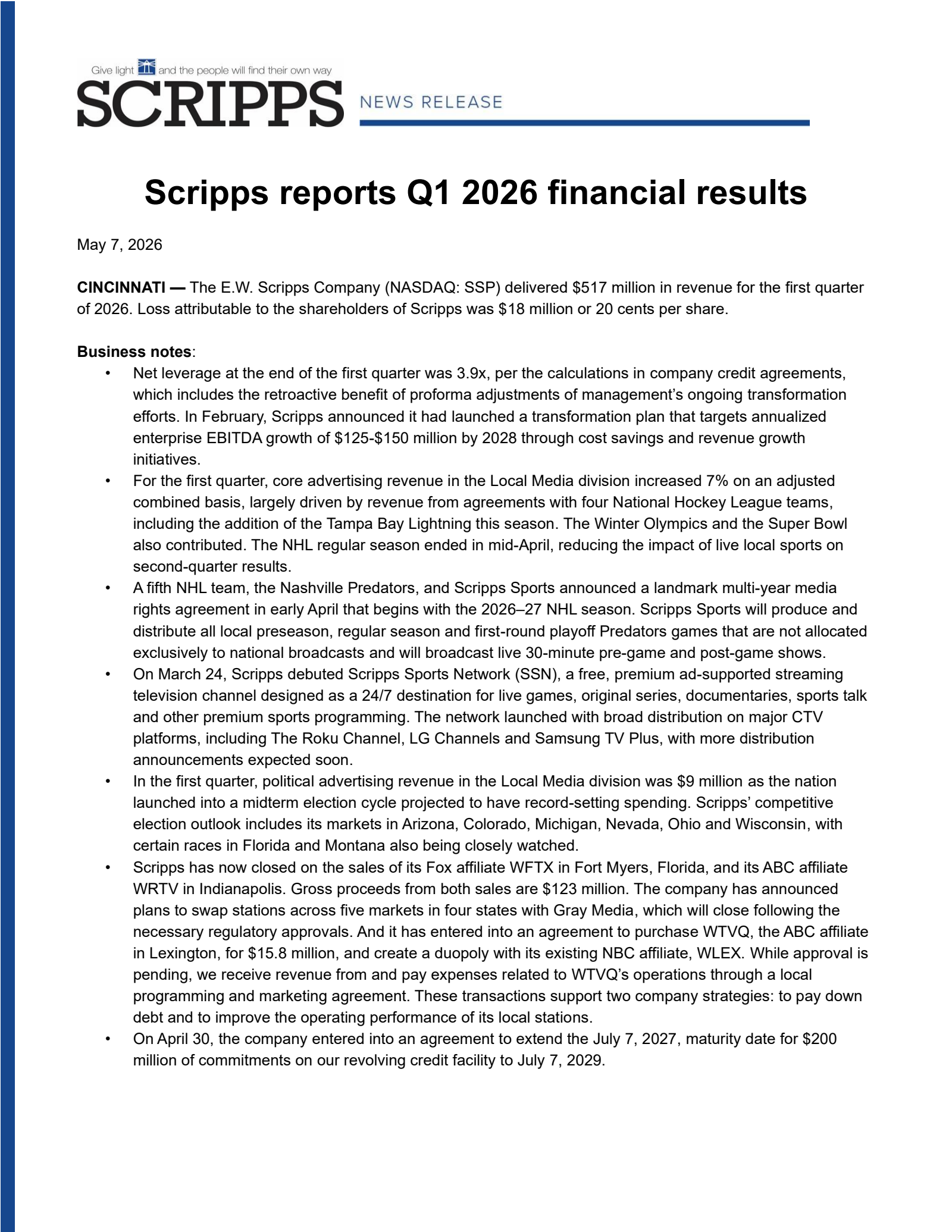 NCR Atleos' Q1 2026 Press Release
