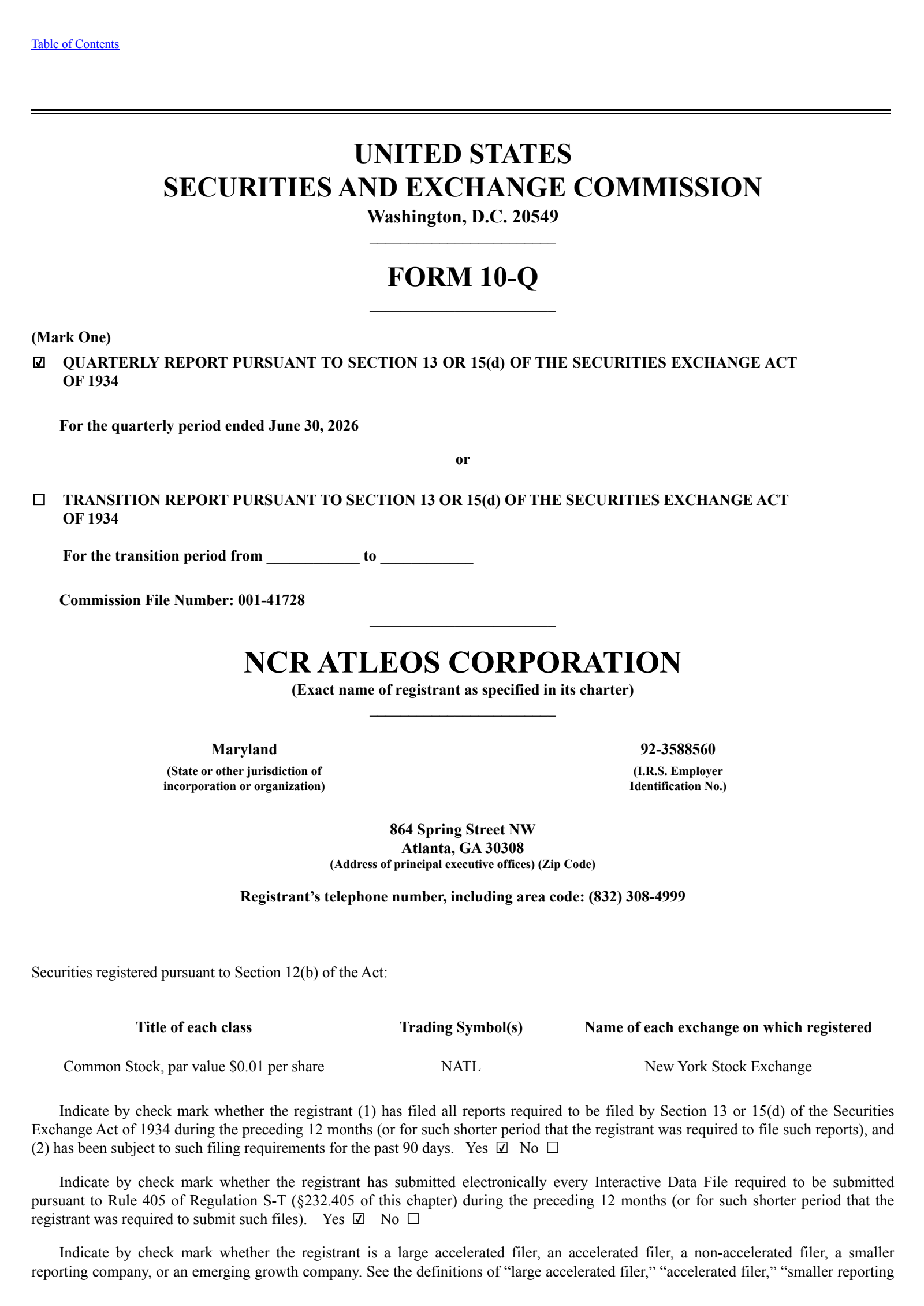 NCR Atleos' Q2 2026 Quarterly report