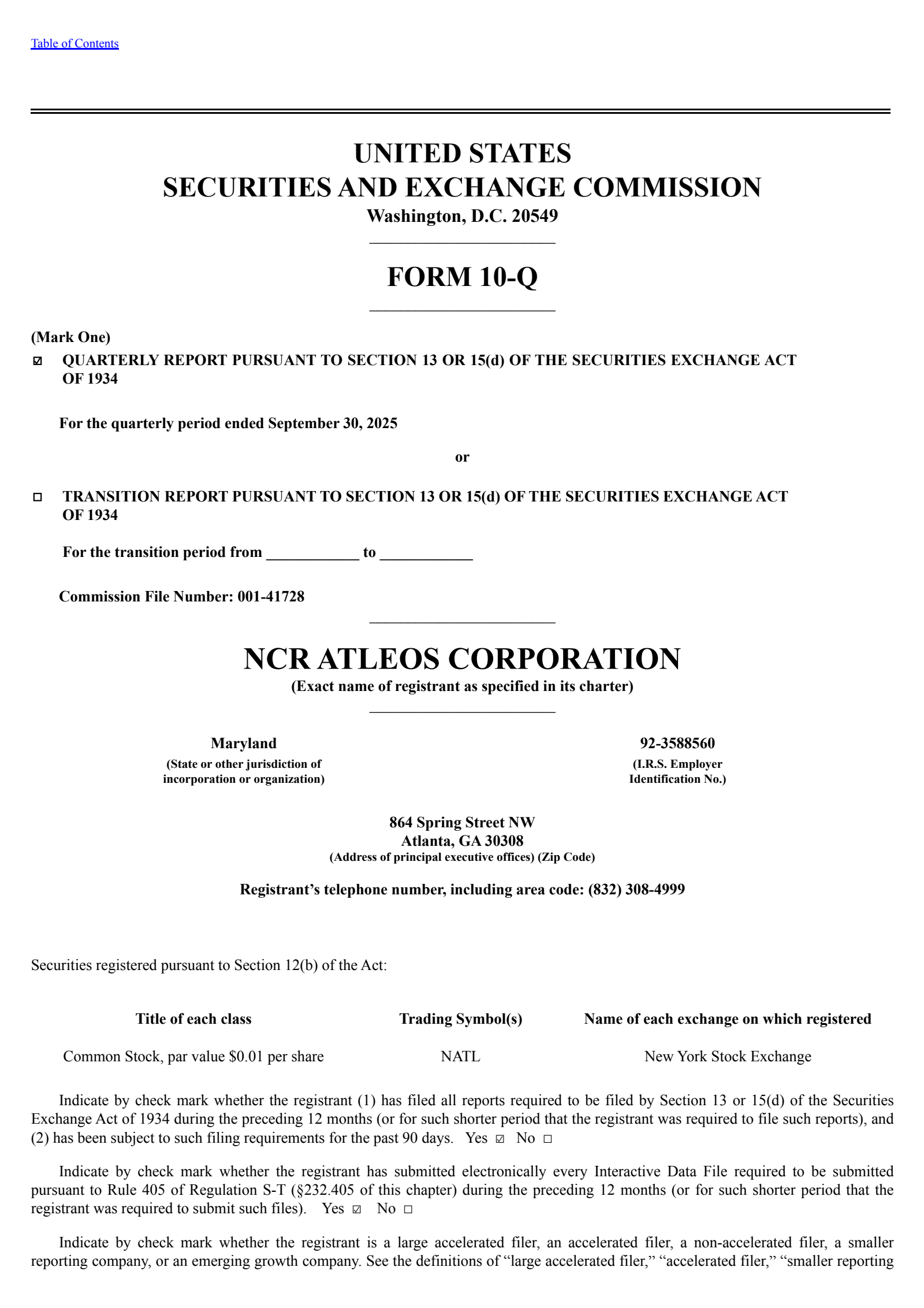 NCR Atleos' Q3 2025 Quarterly Report
