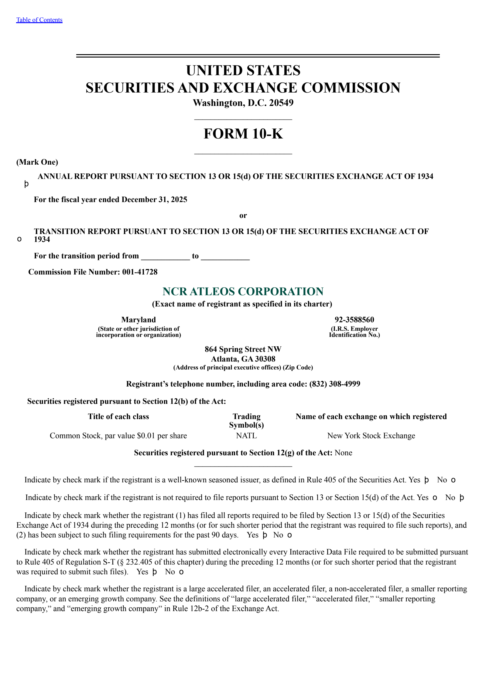 NCR Atleos' Q4 2025 Annual report