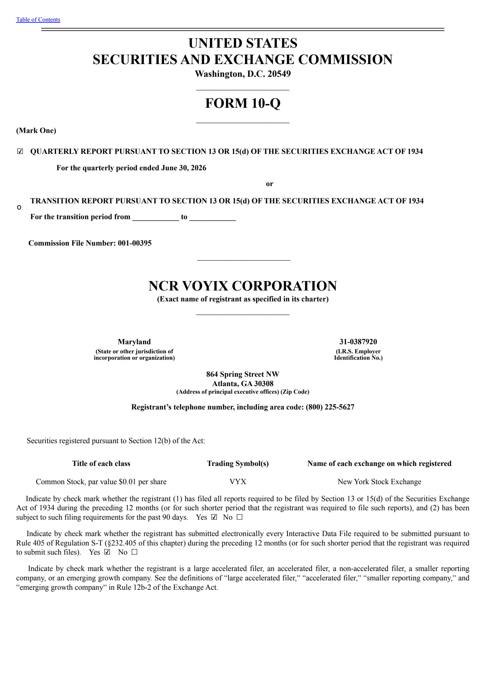 NCR Voyix's Q2 2026 Quarterly report