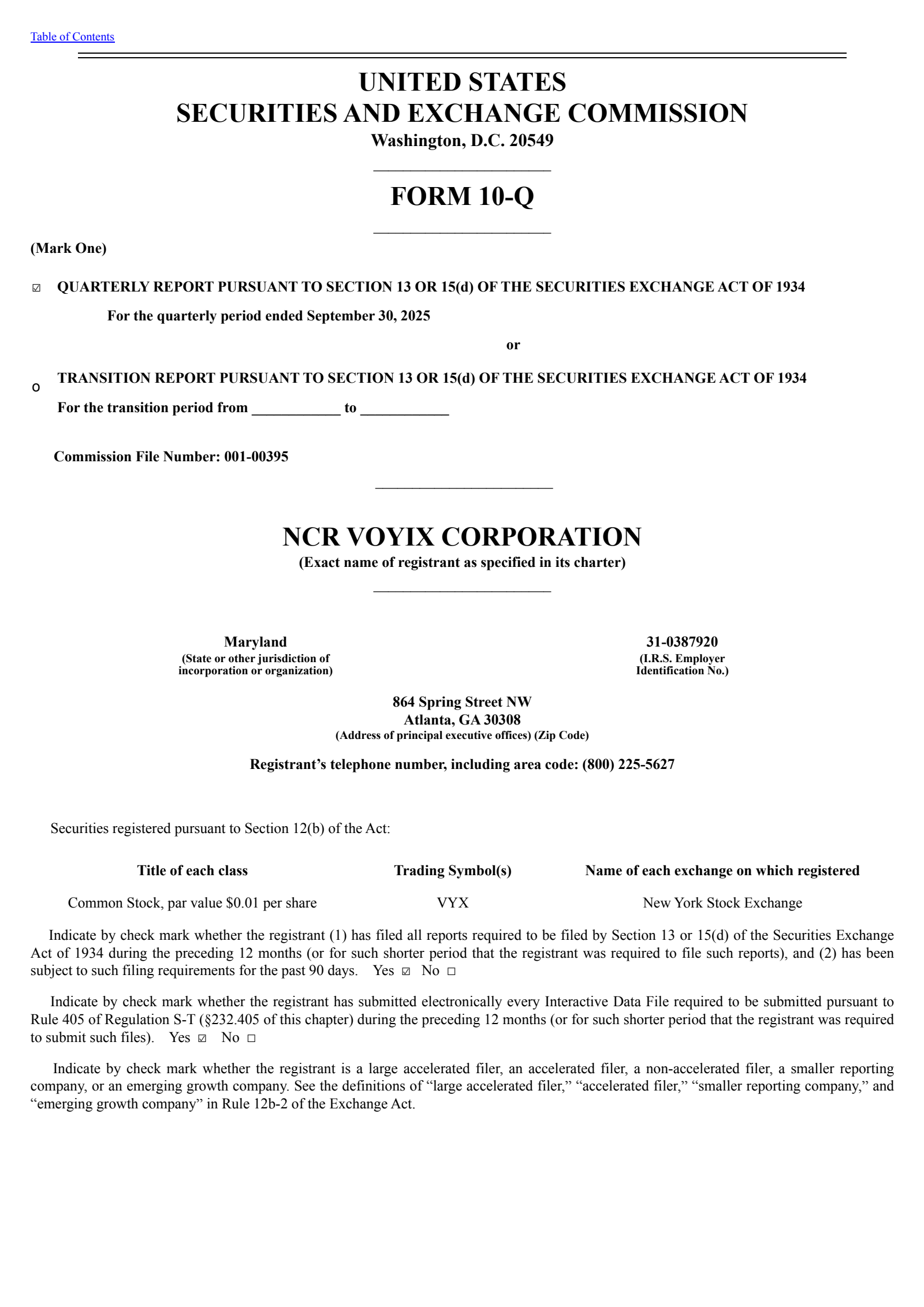 NCR Voyix's Q3 2025 Quarterly Report