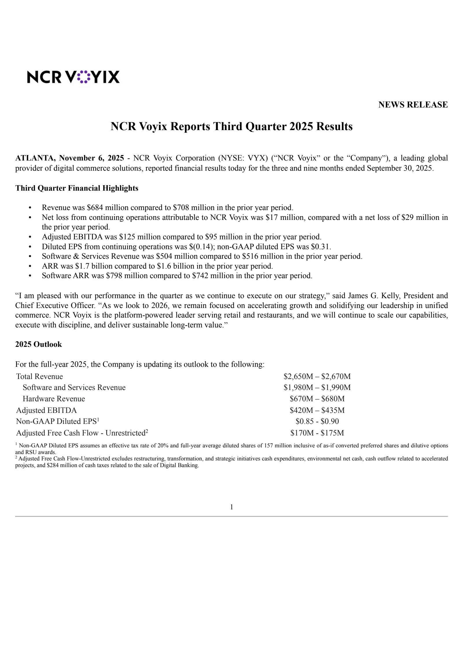 NCR Voyix's Q3 2025 Earnings Release