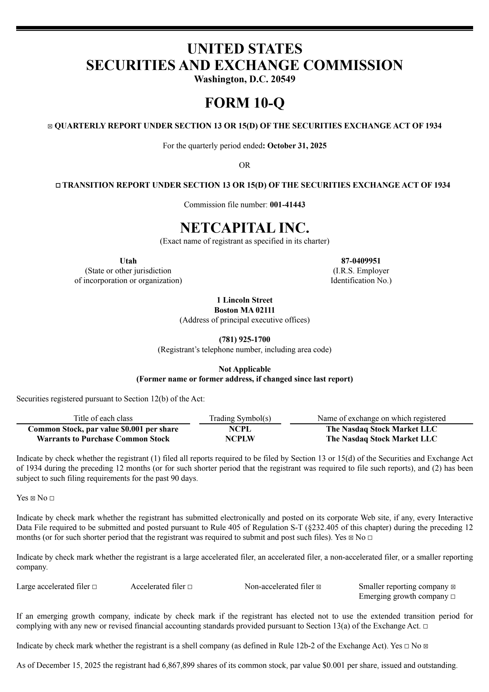 Netcapital's Q2 2026 Quarterly Report