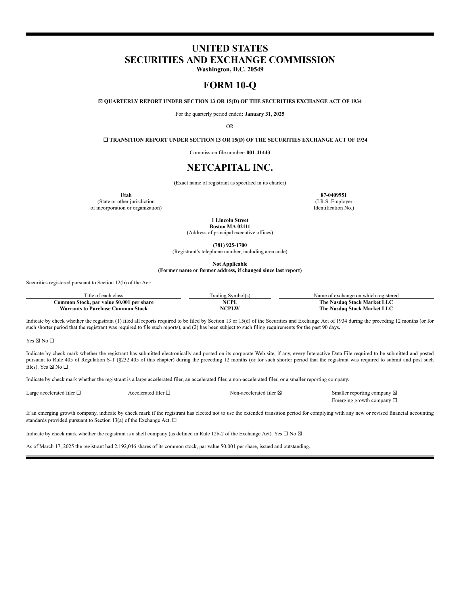 Netcapital's Q3 2025 Quarterly Report