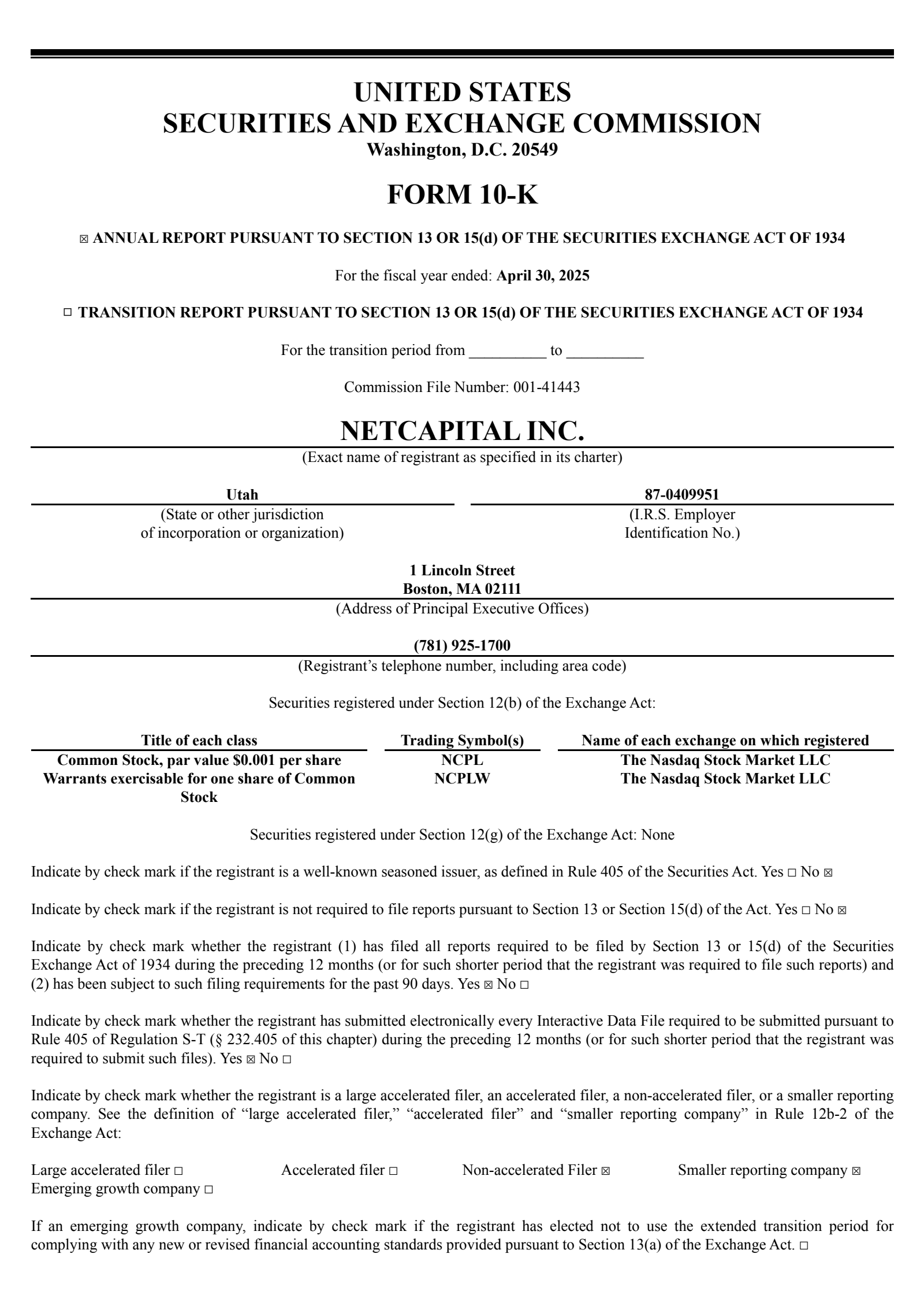 Netcapital's Q4 2025 Annual report