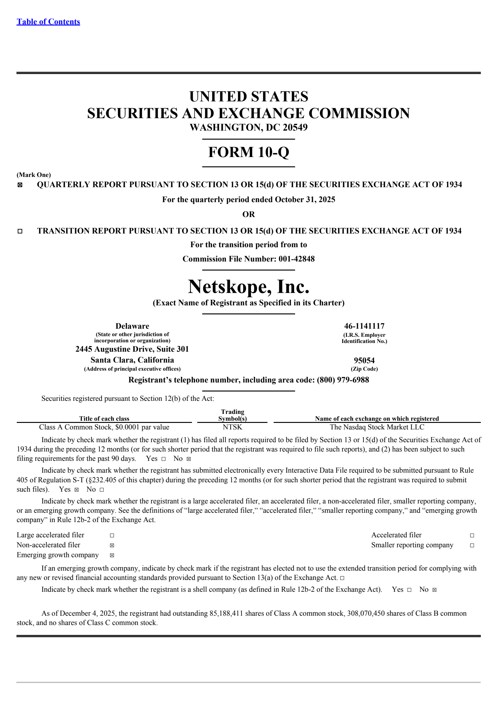 Netskope's Q3 2026 Quarterly Report