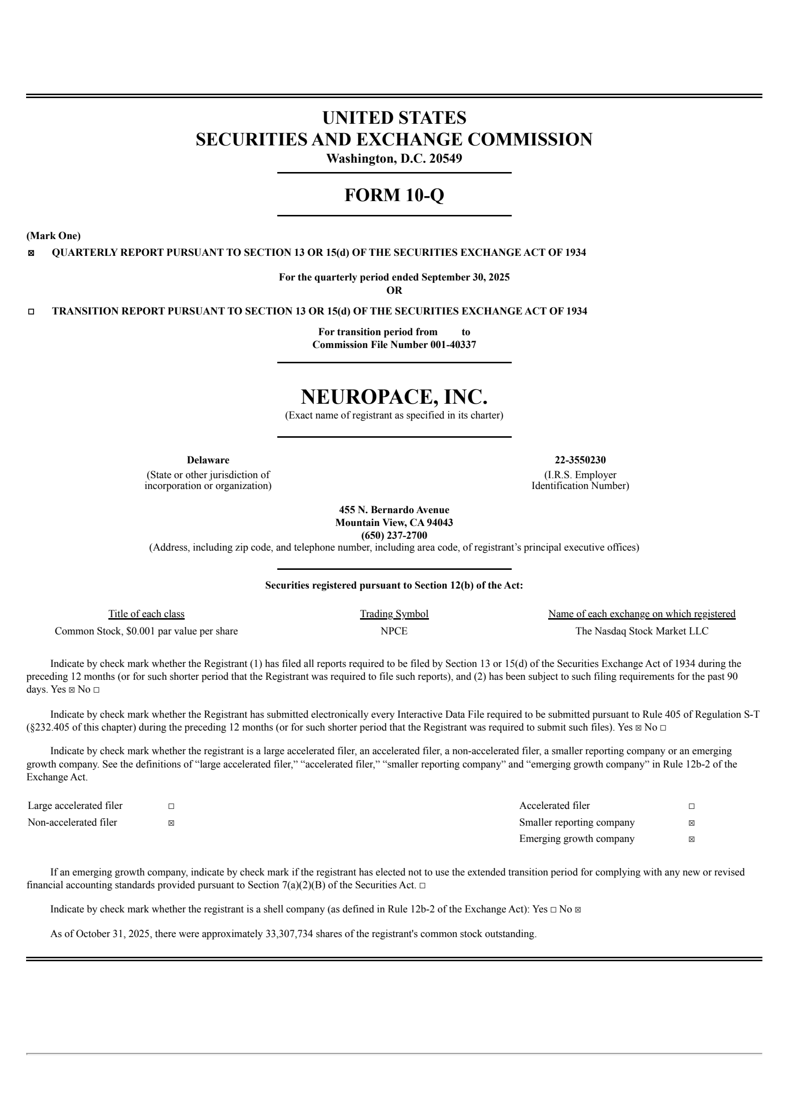 NeuroPace's Q3 2025 Quarterly Report