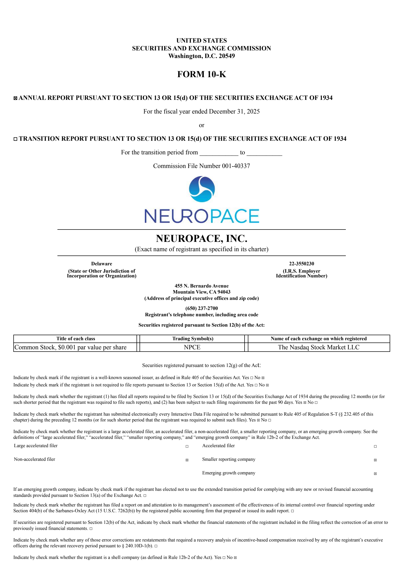 NeuroPace's Q4 2025 Annual report