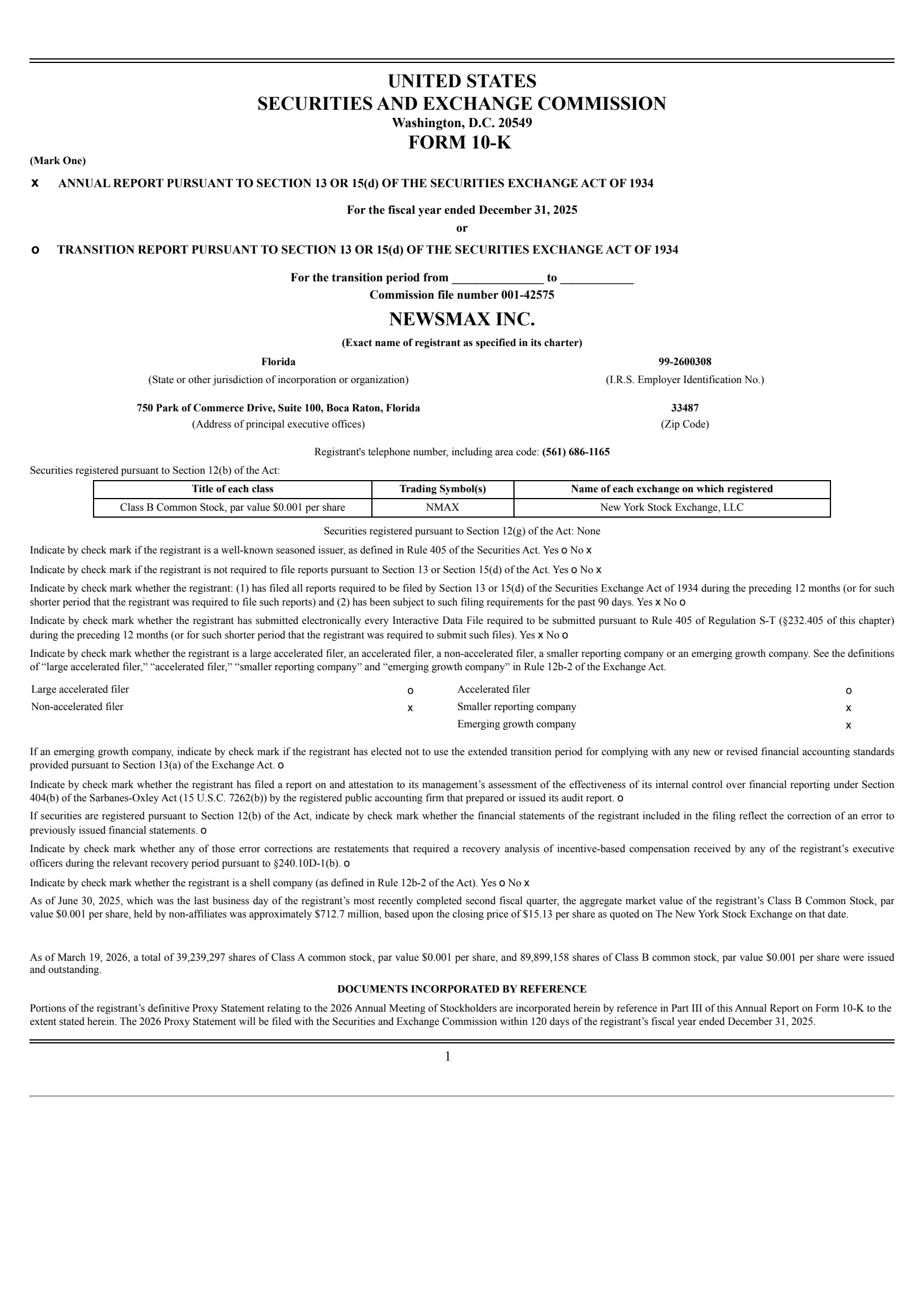 Newsmax's Q4 2025 Annual report