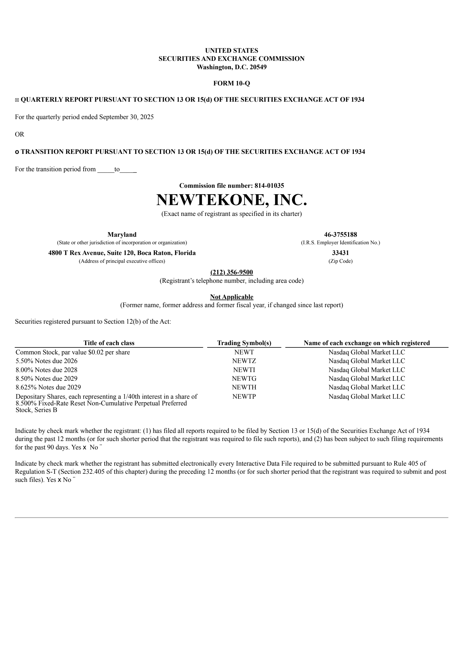 NewtekOne's Q3 2025 Quarterly Report