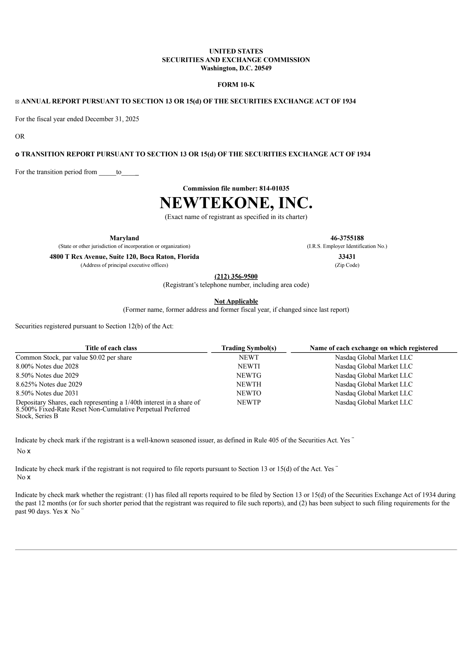 NewtekOne's Q4 2025 Annual report