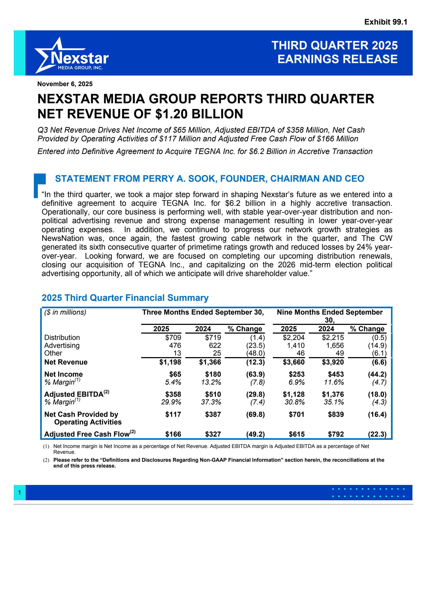 Nexstar Media Group's Q3 2025 Earnings Release