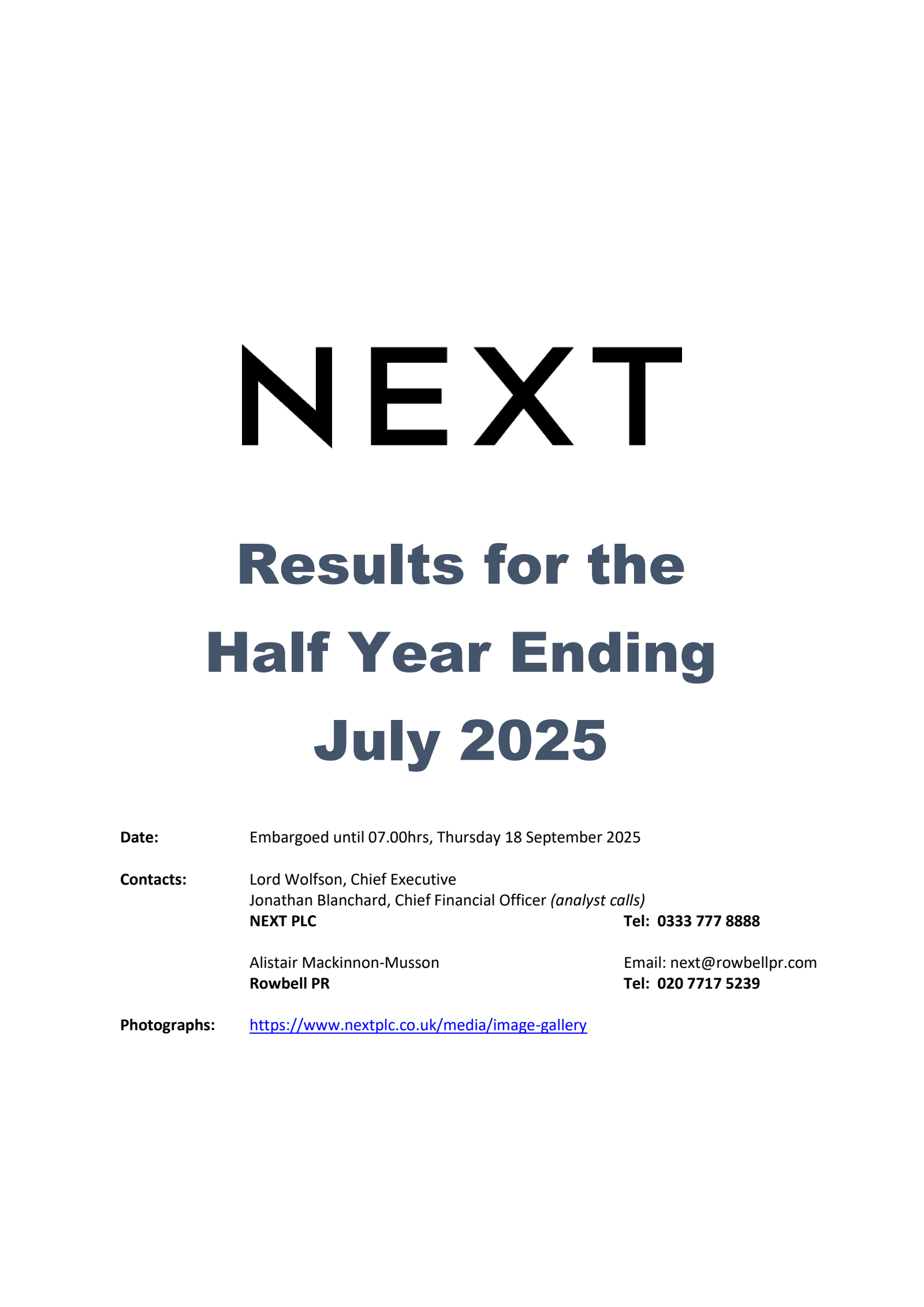 NEXT's H1 2026 Interim Report