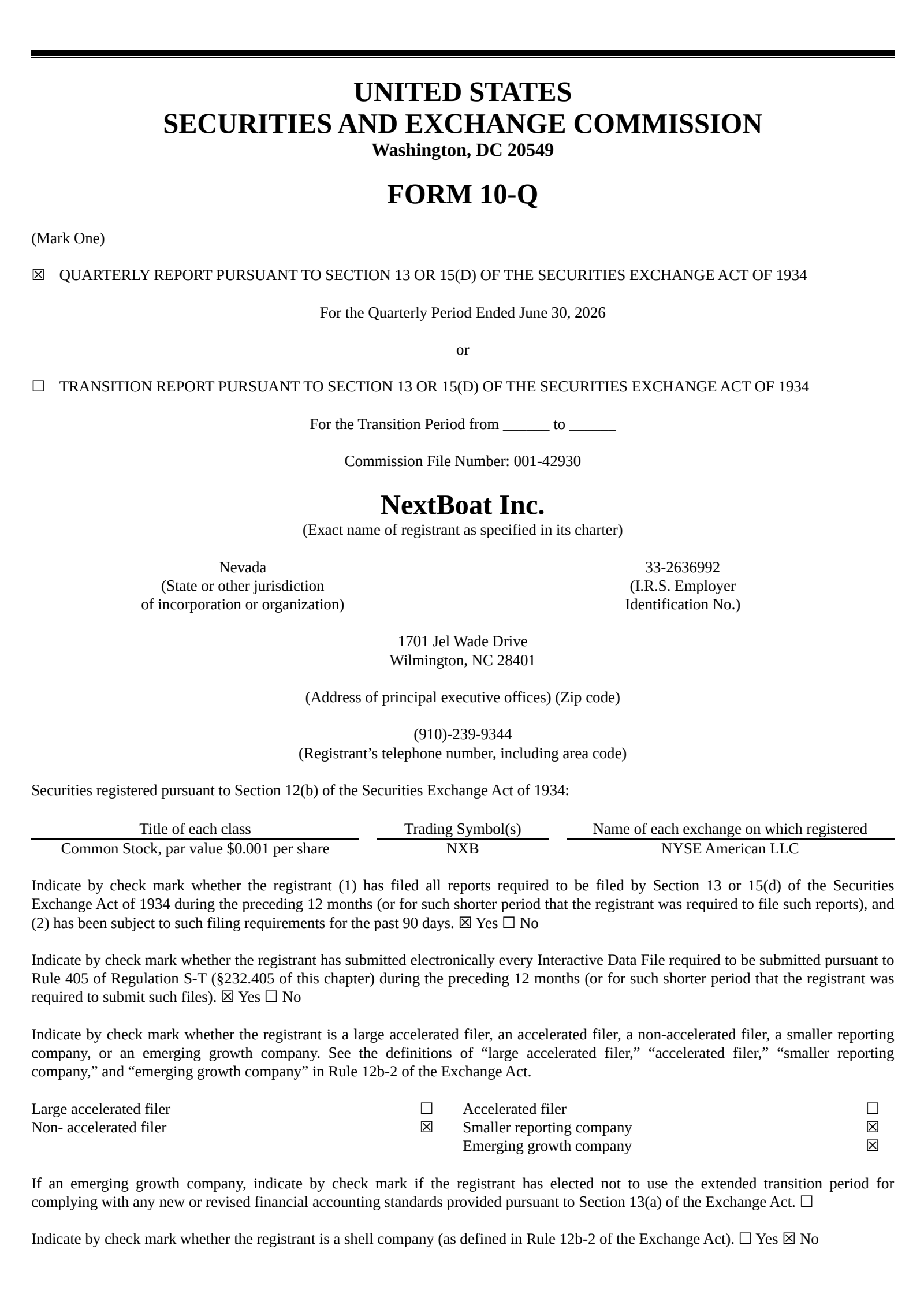 Off The Hook Ys' Q2 2026 Quarterly report
