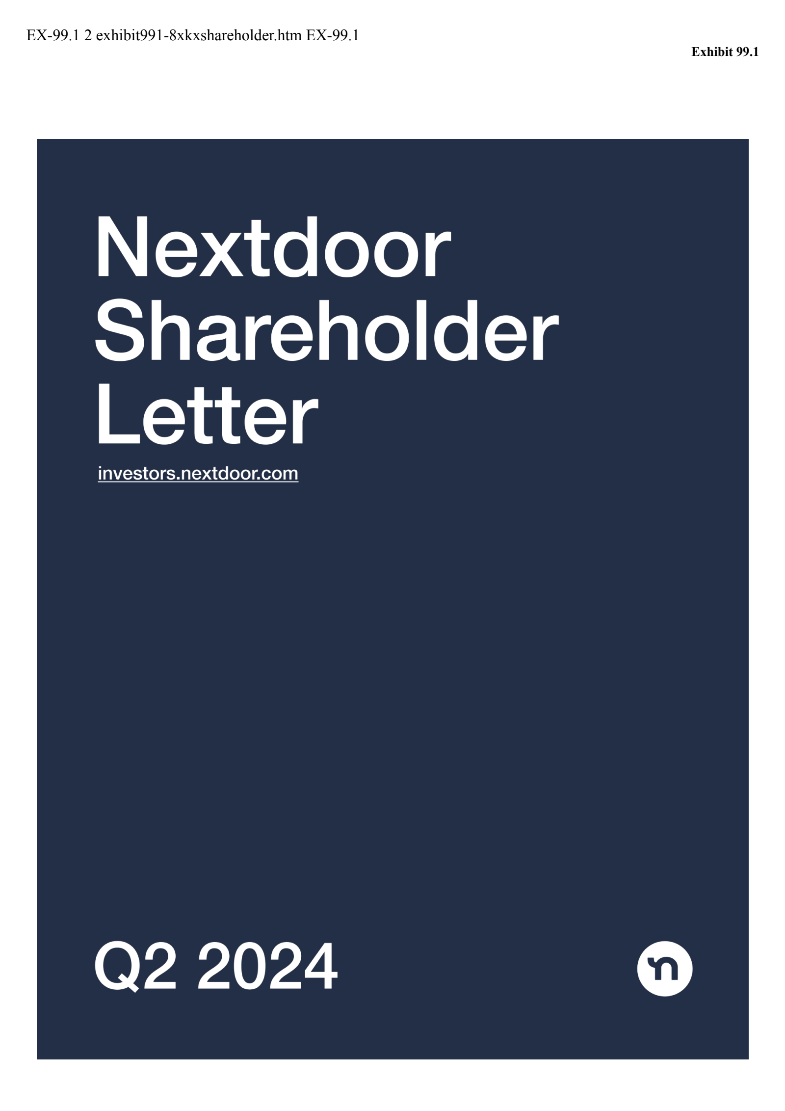 Nextdoor's Q2 2024 Press Release