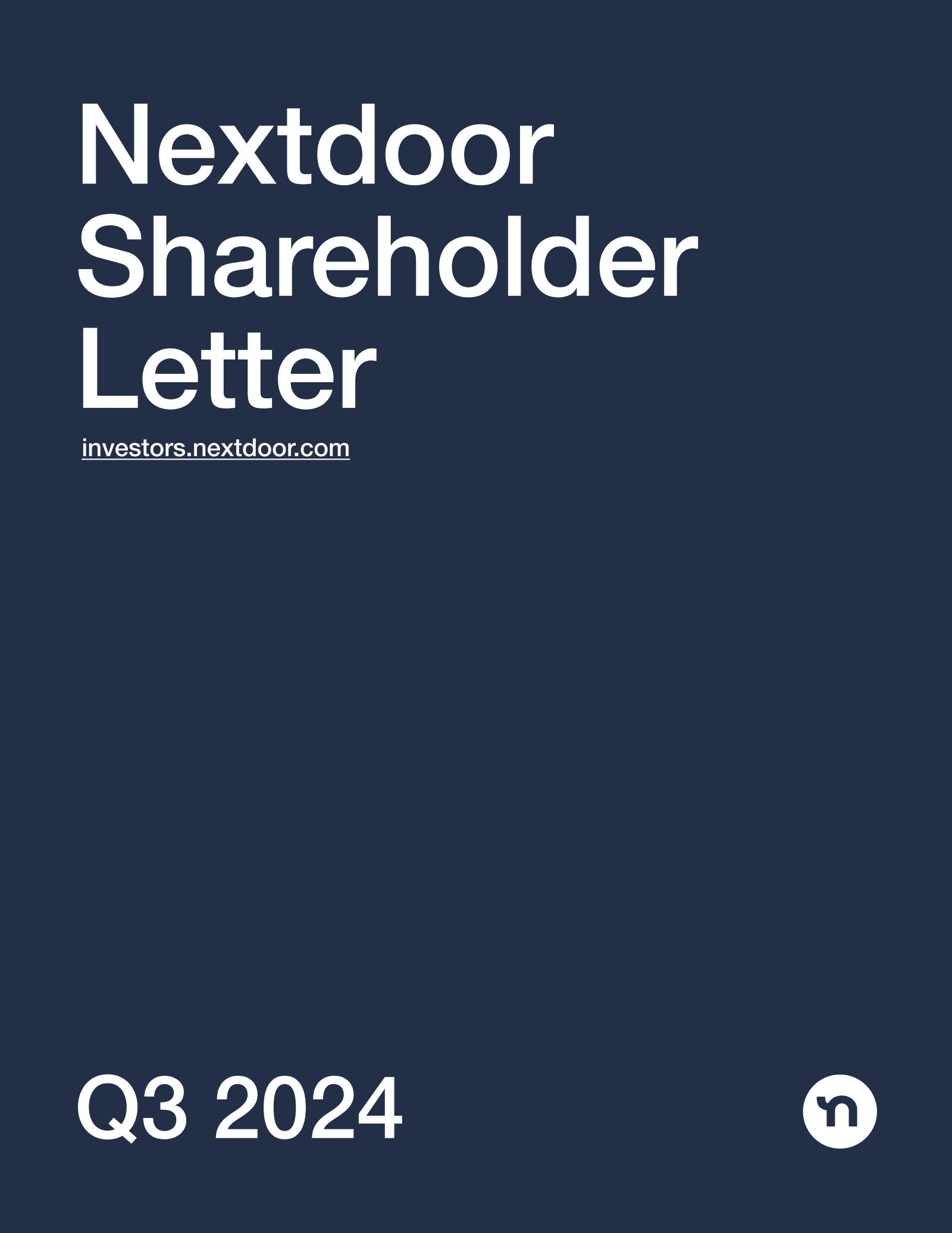 Nextdoor's Q3 2024 Press Release