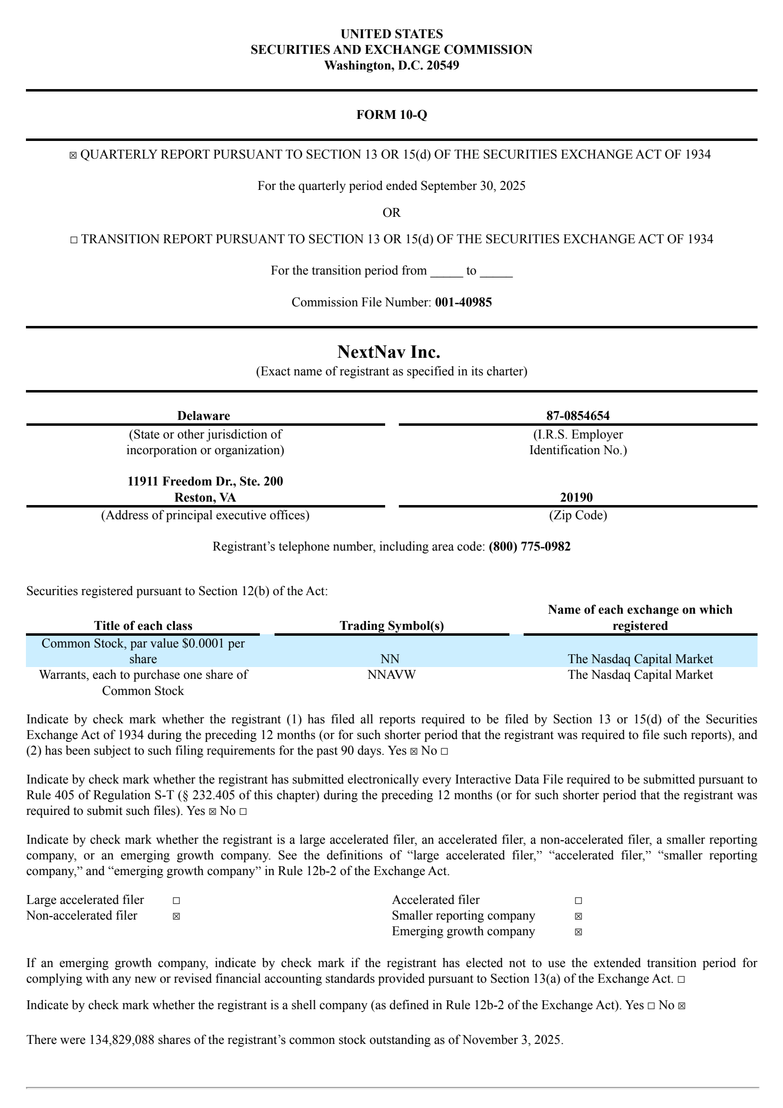 NextNav's Q3 2025 Quarterly Report