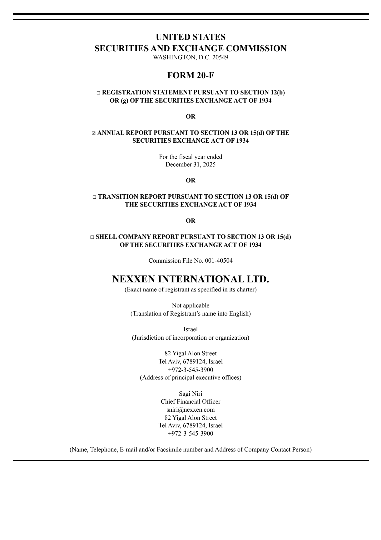 Nexxen International's Q4 2025 Annual report