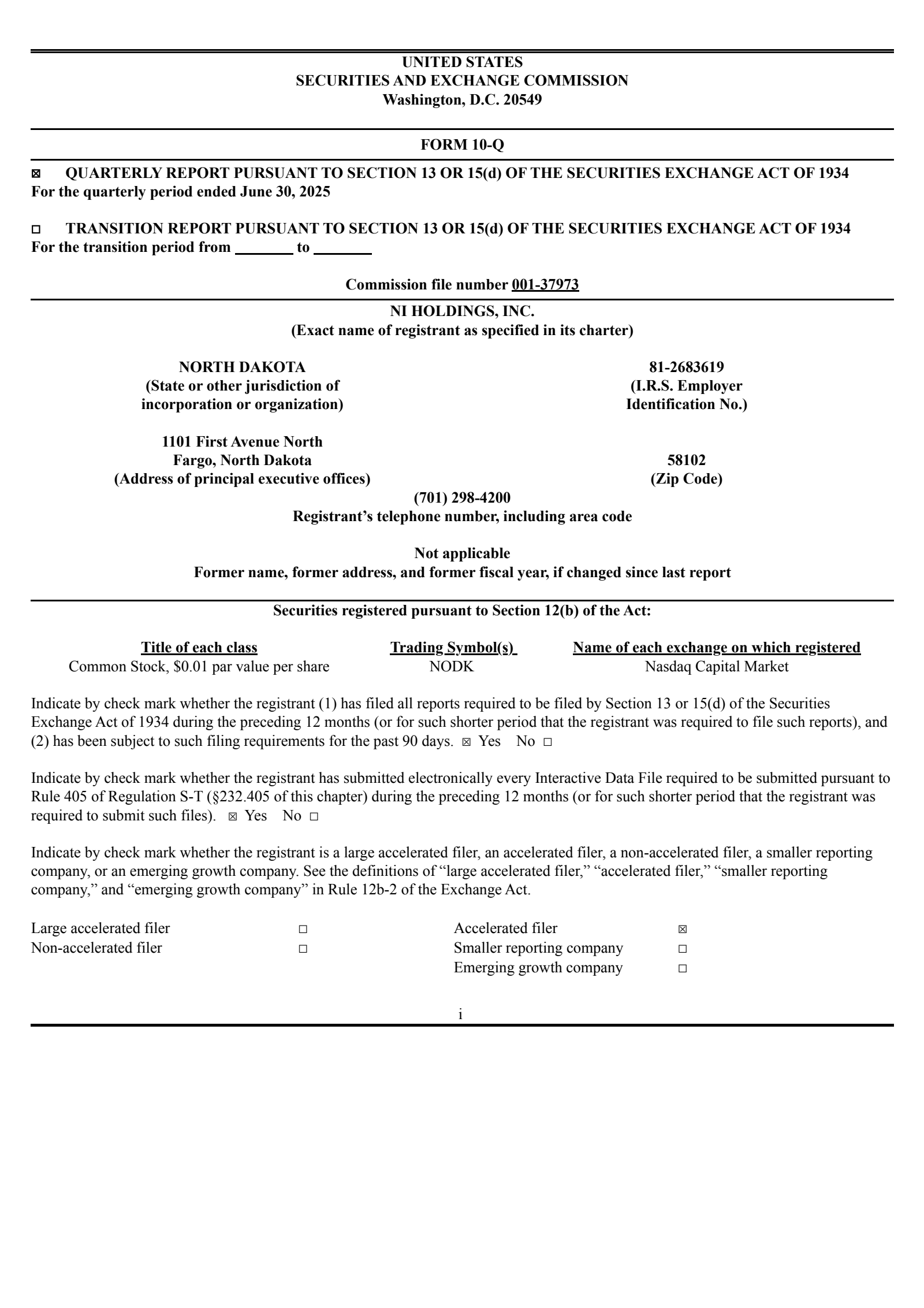 NI's Q2 2025 Quarterly report