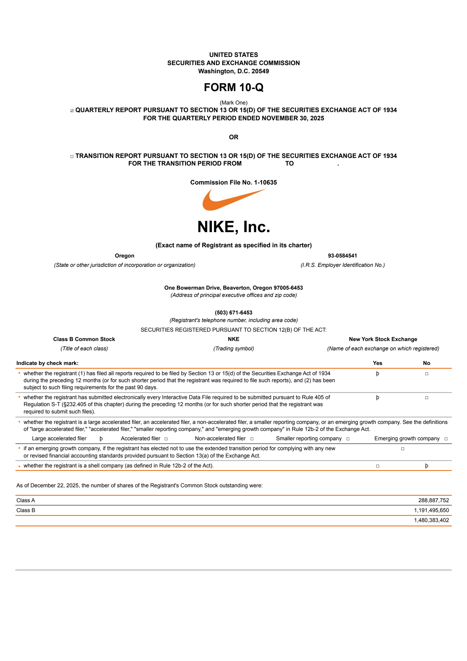 NIKE's Q2 2026 Quarterly Report