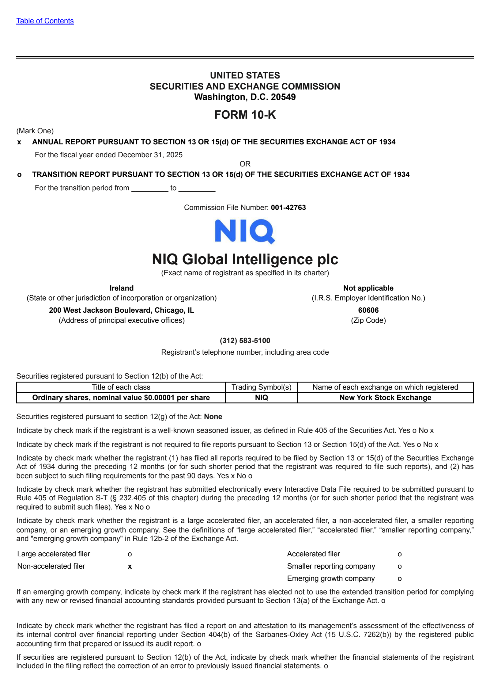 NIQ Global Intelligence's Q4 2025 Annual report