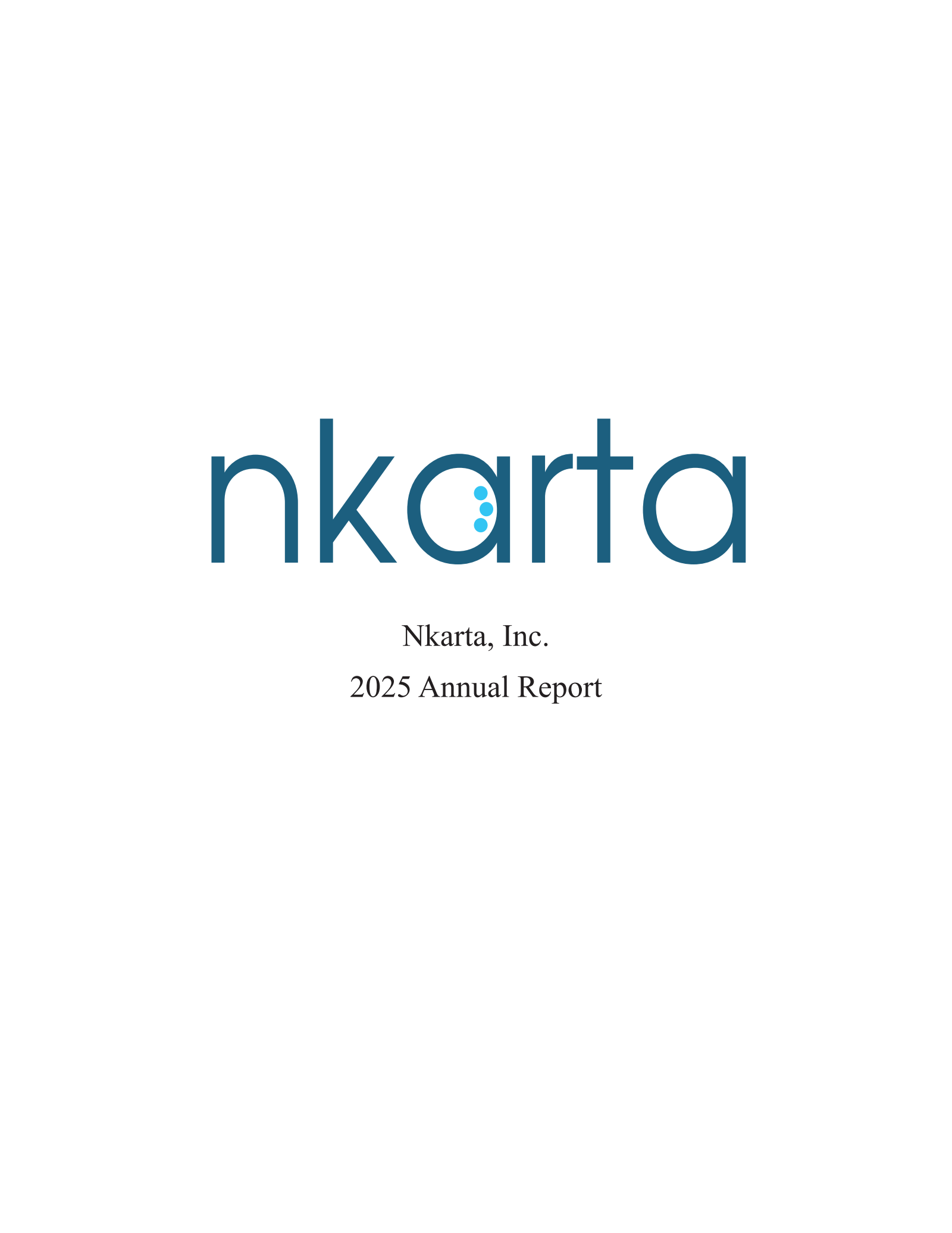Nkarta's Q4 2025 Annual report