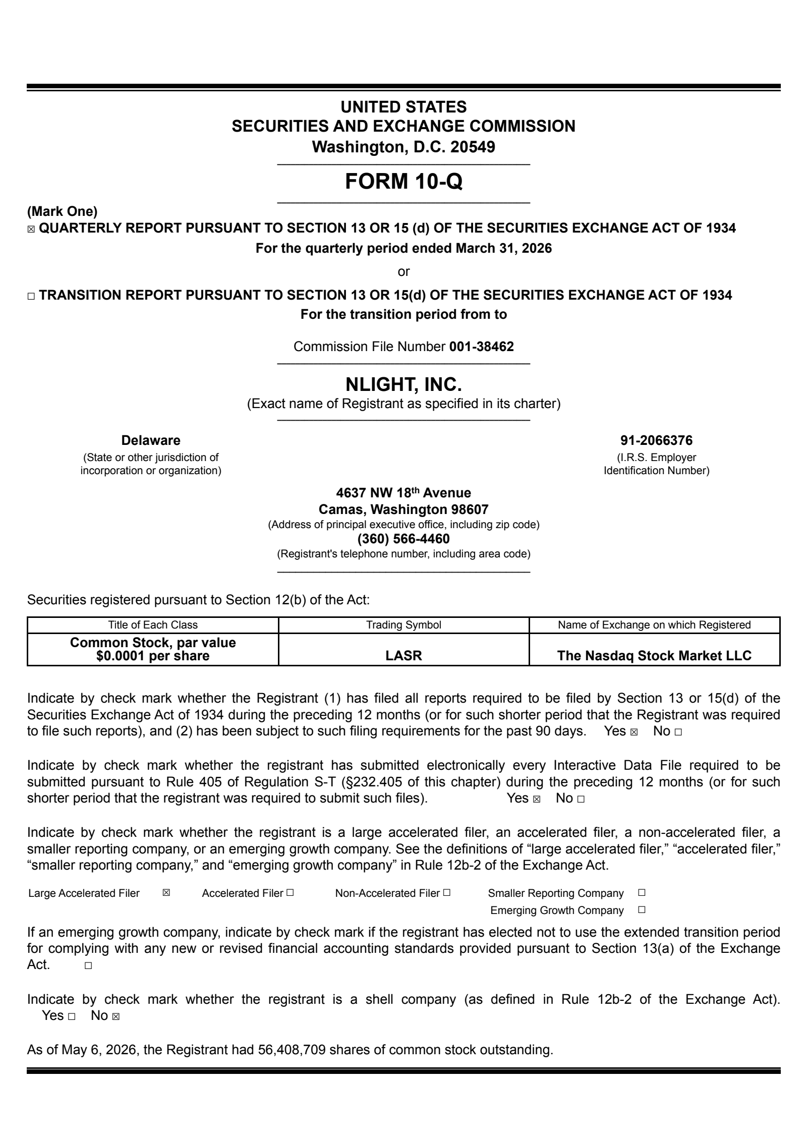 nLight's Q1 2026 Quarterly report