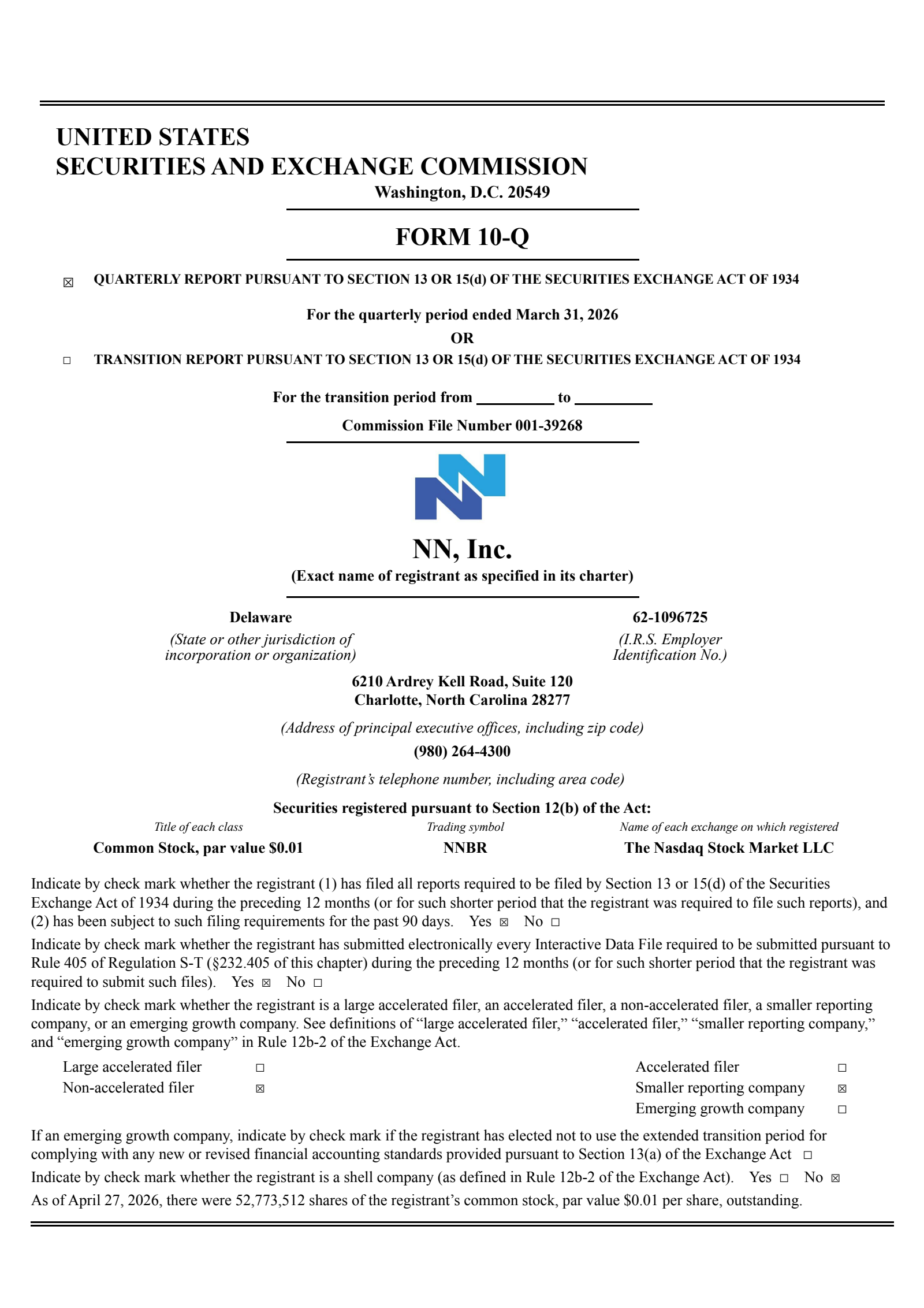 NN's Q1 2026 Quarterly report