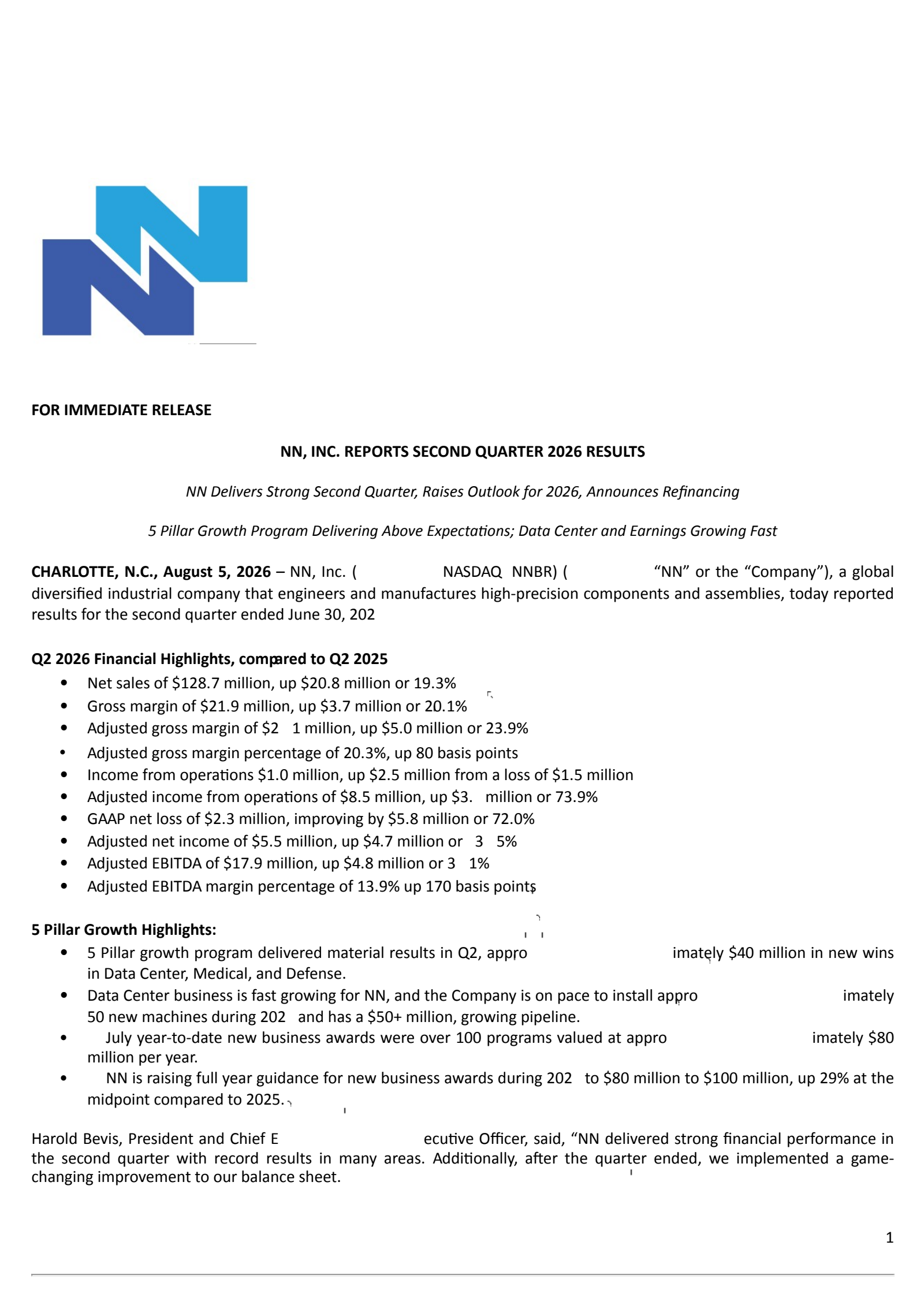 NN's Q2 2026 Press Release