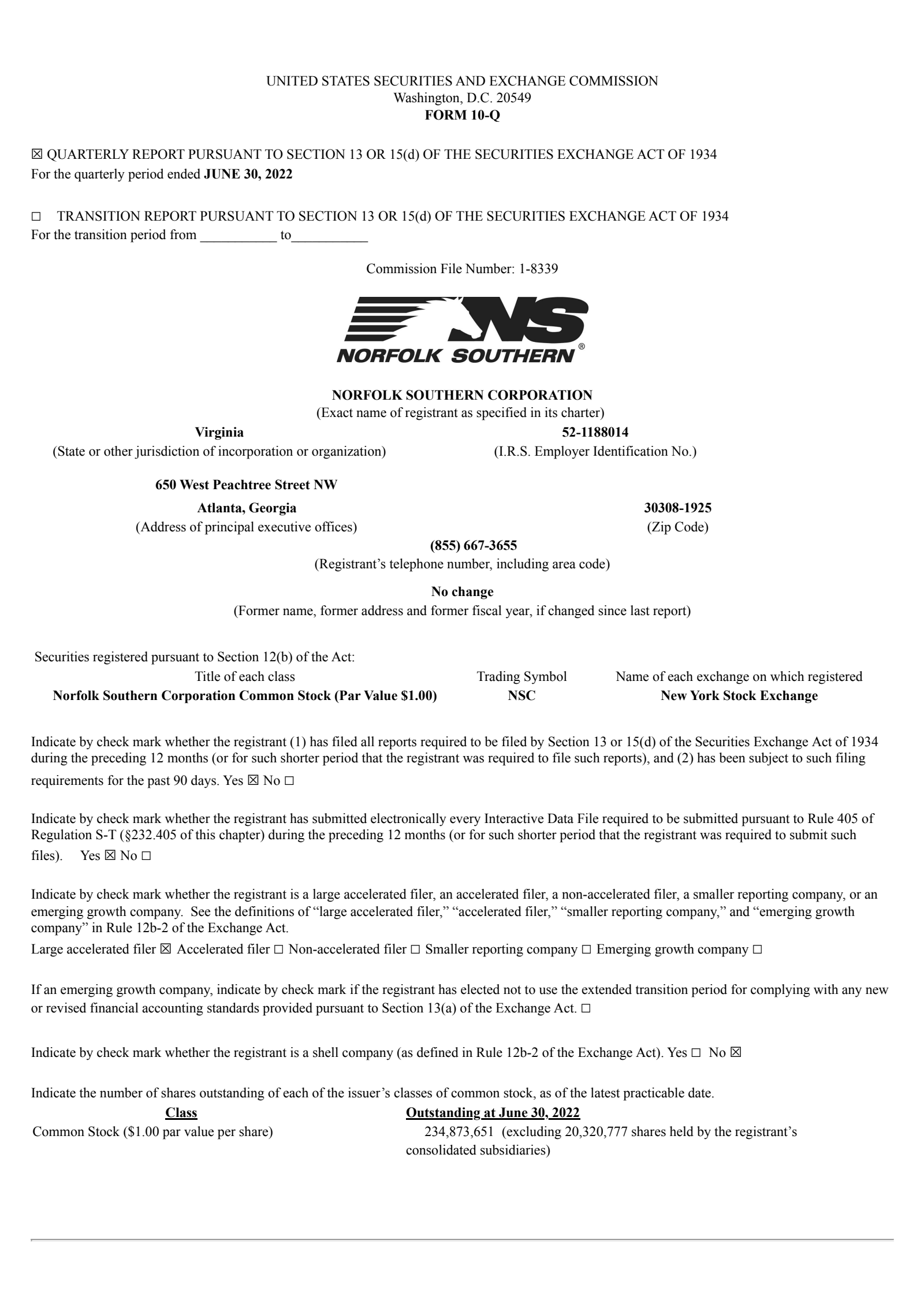 Norfolk Southern's Q2 2022 Quarterly report