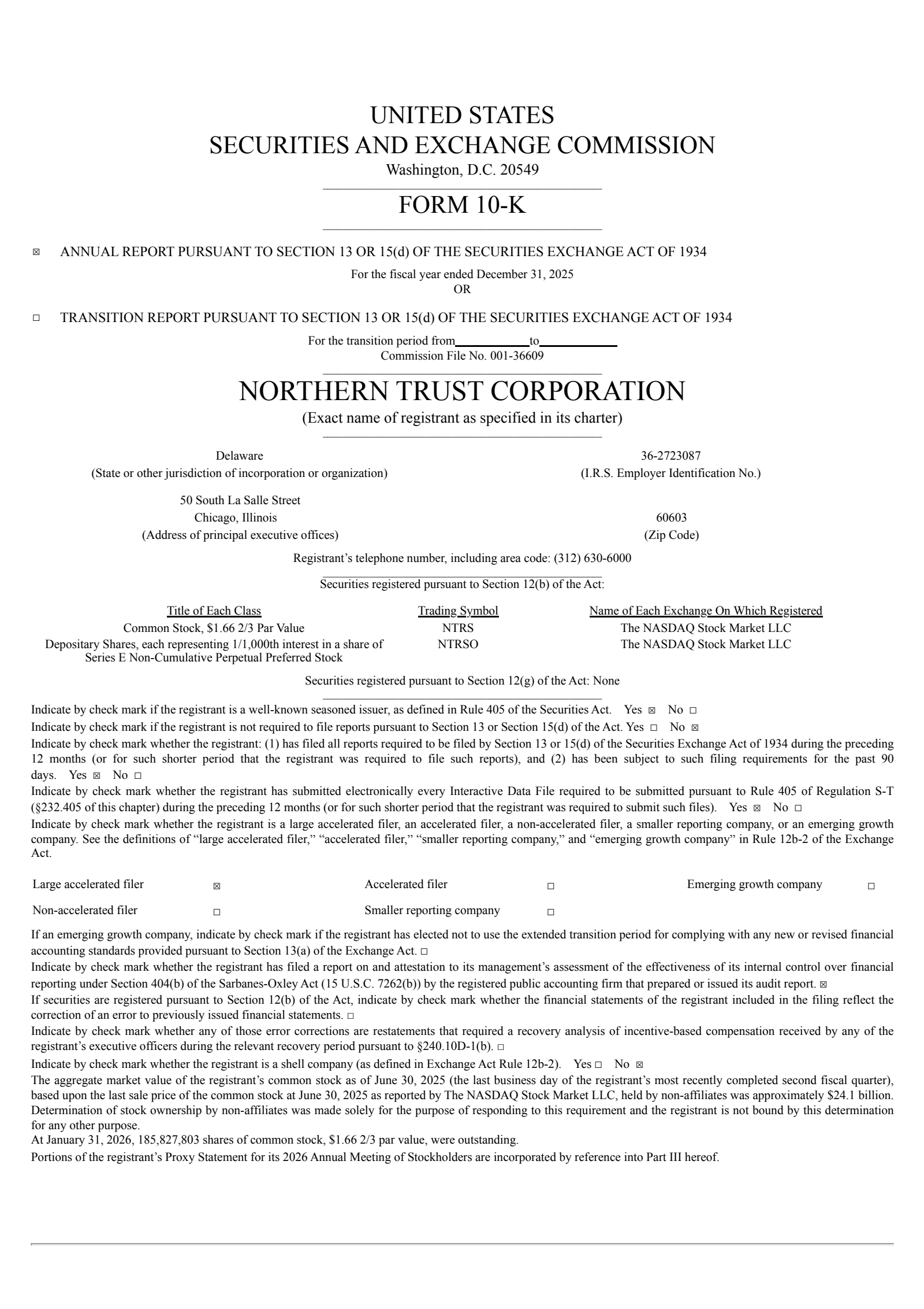 Northern Trust's Q4 2025 Annual report