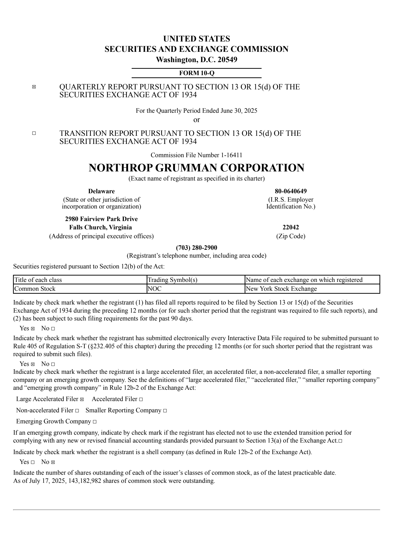 Northrop Grumman's Q2 2025 Quarterly report