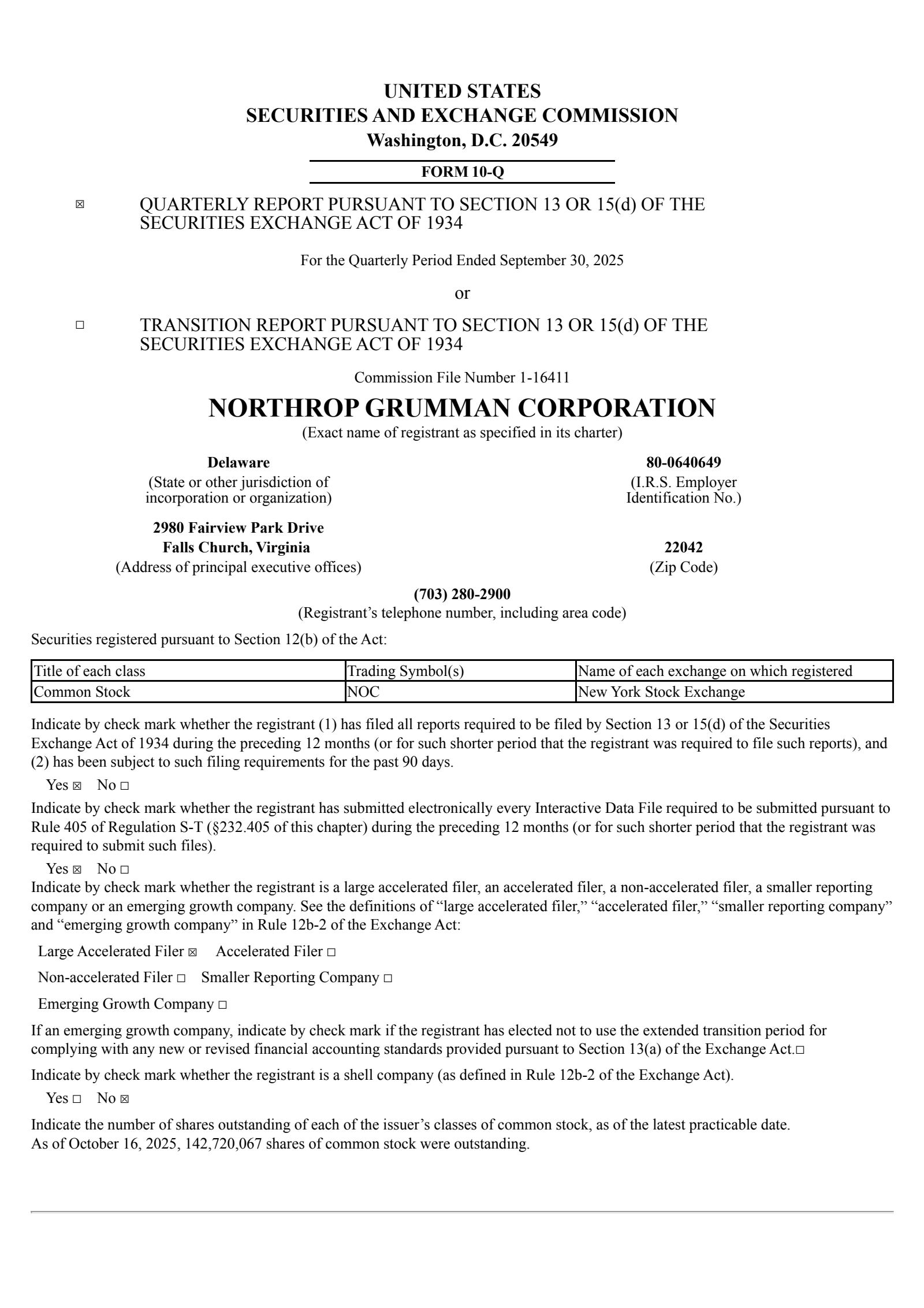 Northrop Grumman's Q3 2025 Quarterly Report