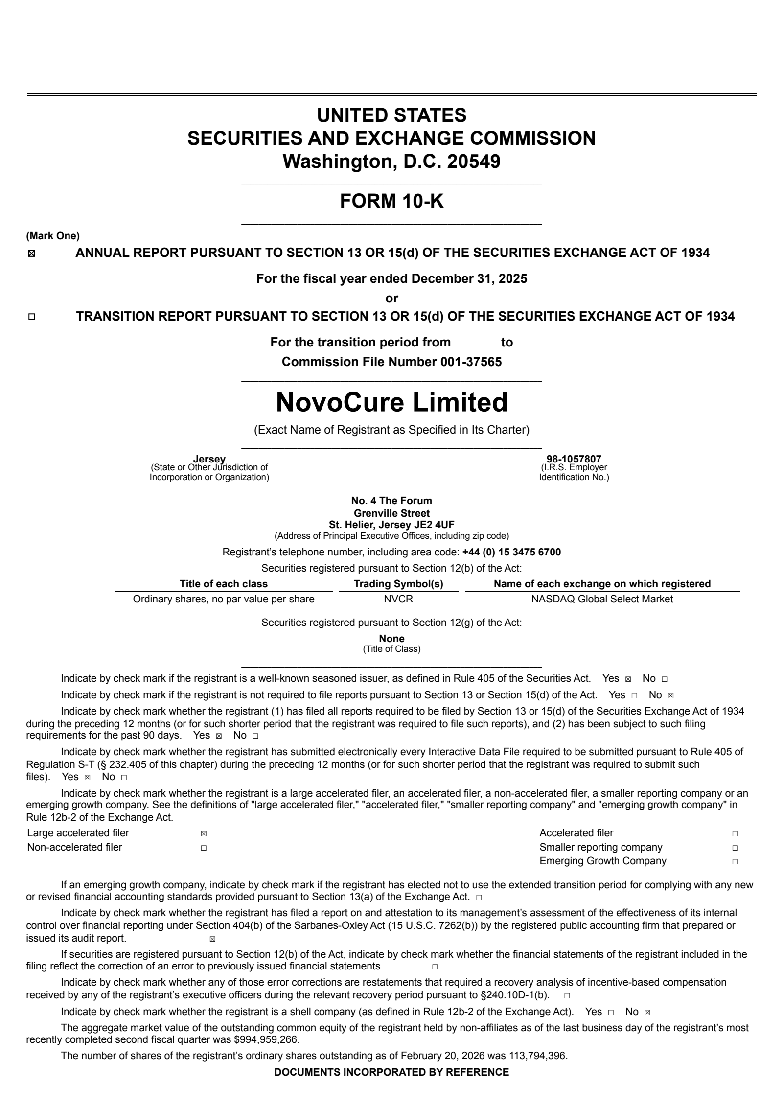 NovoCure's Q4 2025 Annual report