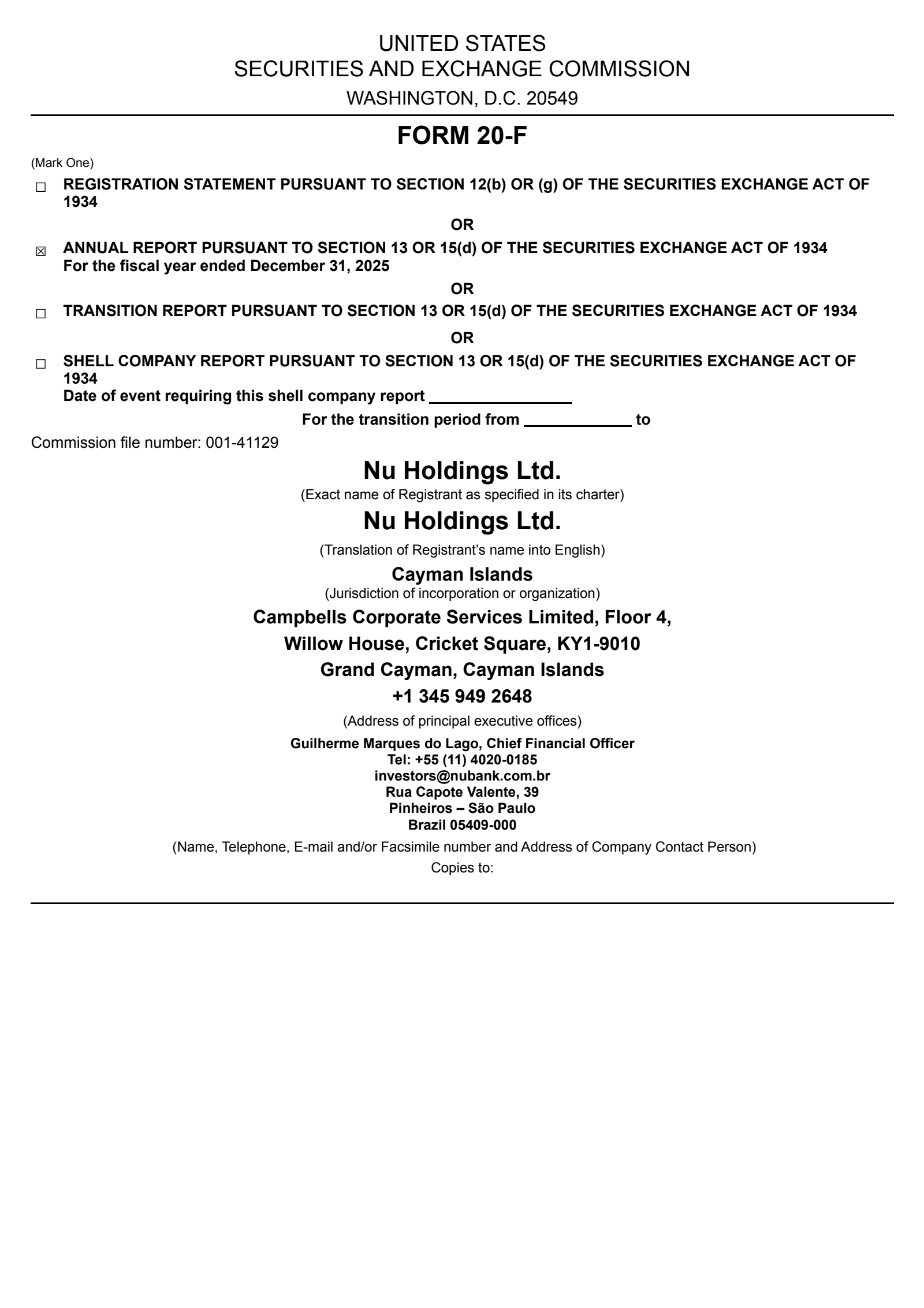 NU's Q4 2025 Annual report