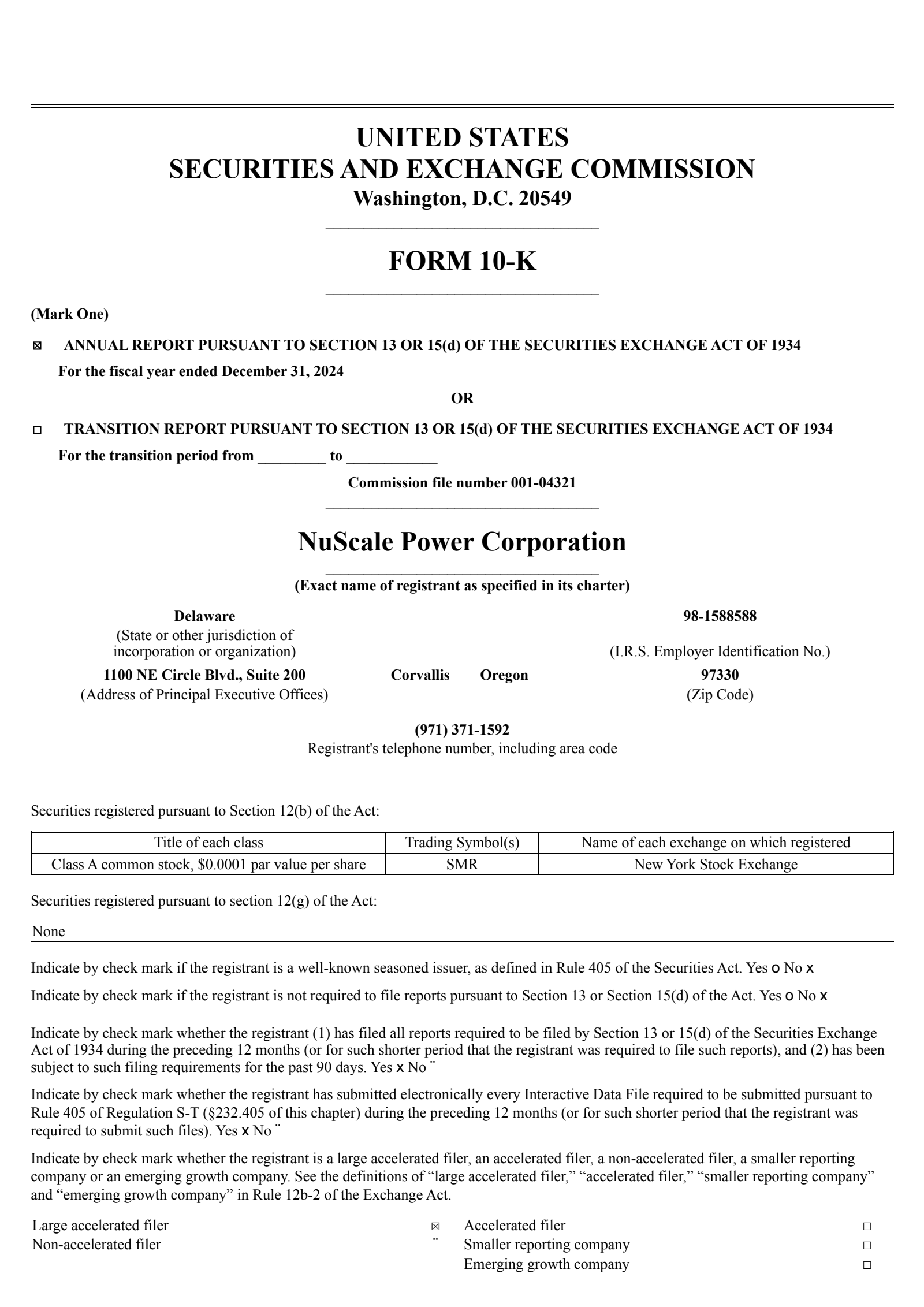NuScale Power's Q4 2024 Annual report