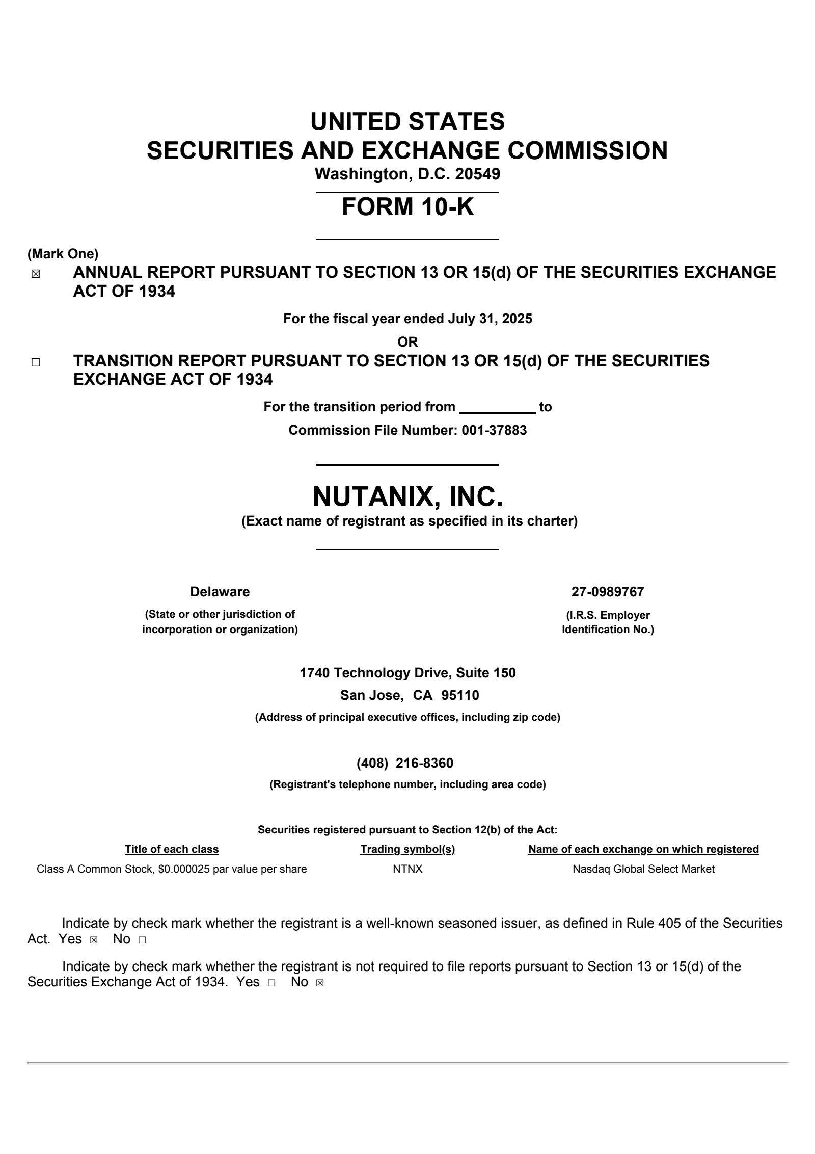 Nutanix's Q4 2025 Annual Report