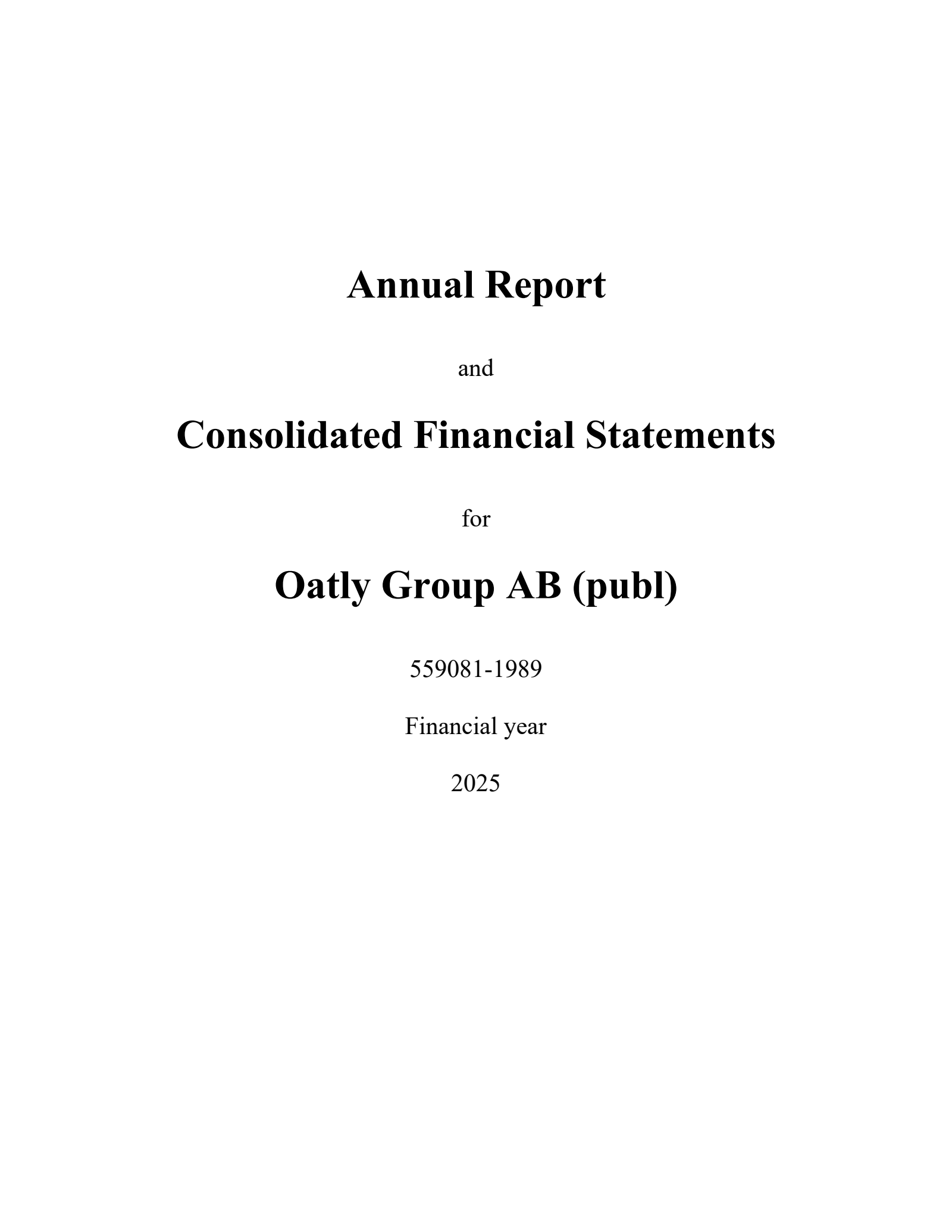 Oatly Group's Q4 2025 Annual report