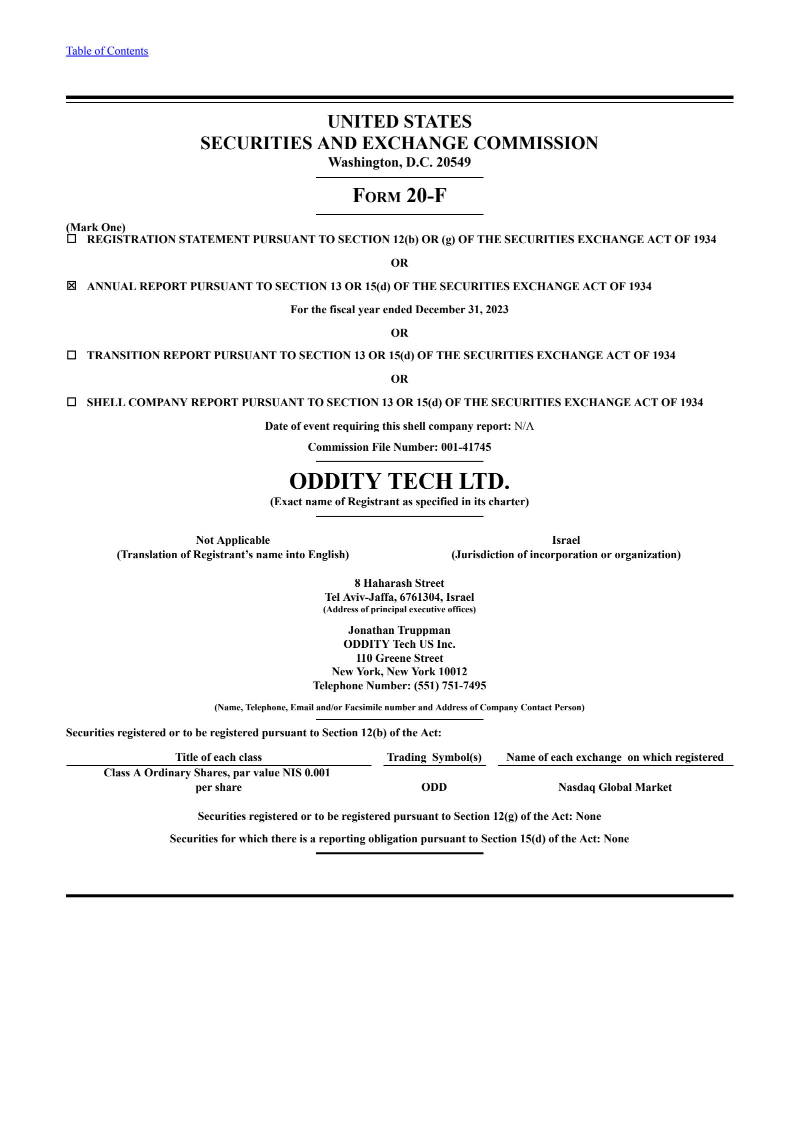 ODDITY Tech's Q4 2023 Annual Report