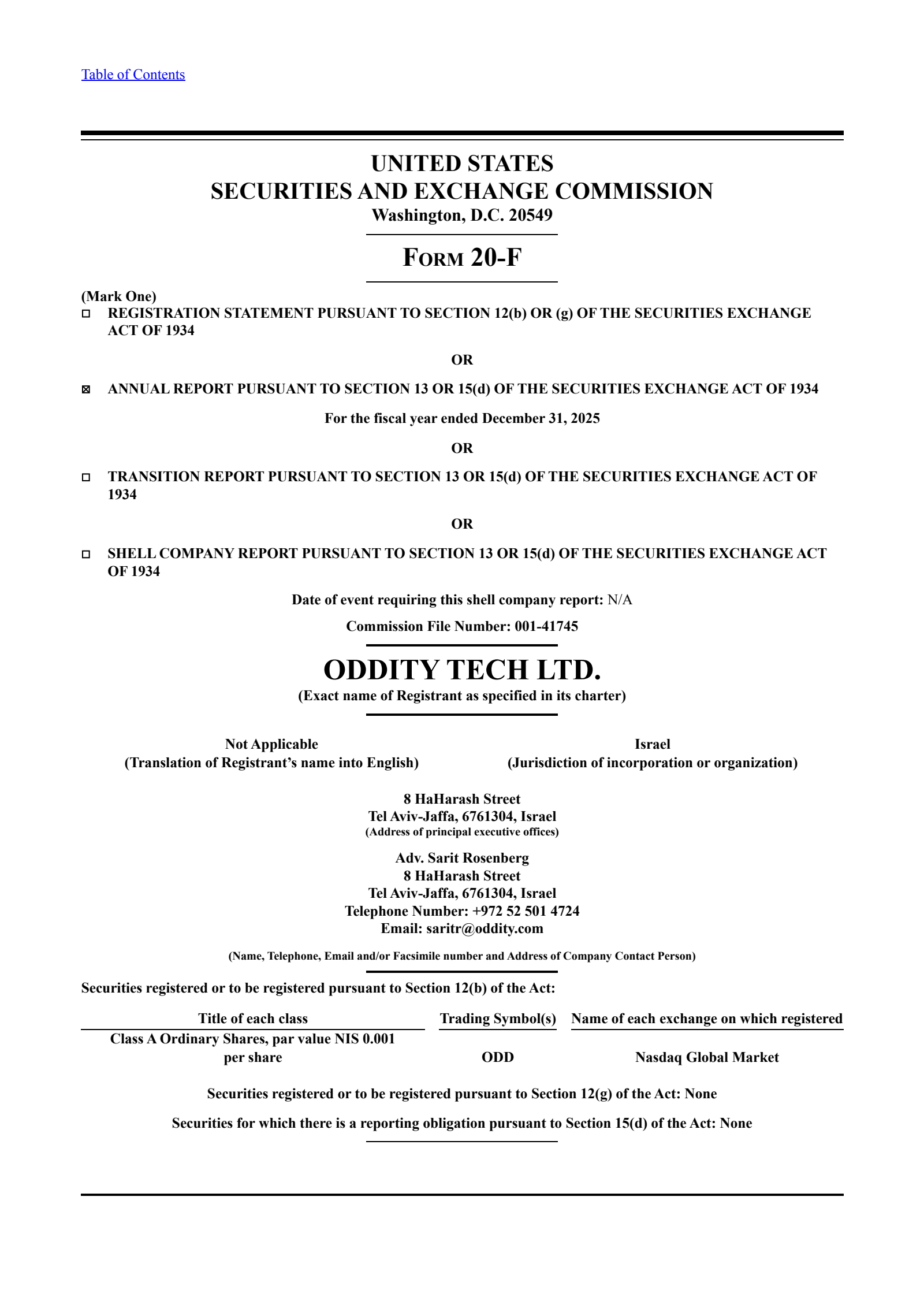 ODDITY Tech's Q4 2025 Annual report