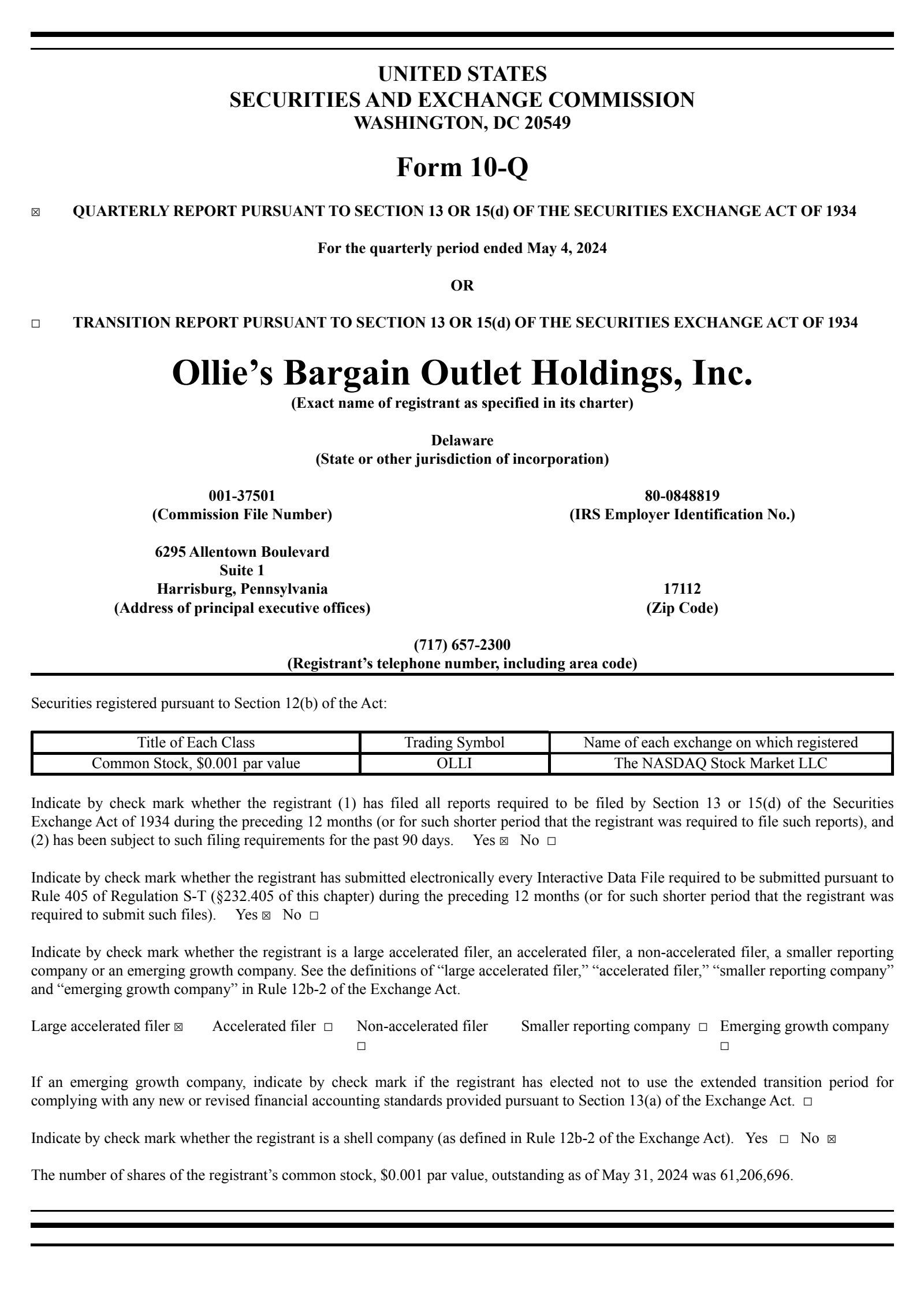 Ollie's Bargain Outlet's Q1 2025 Quarterly report