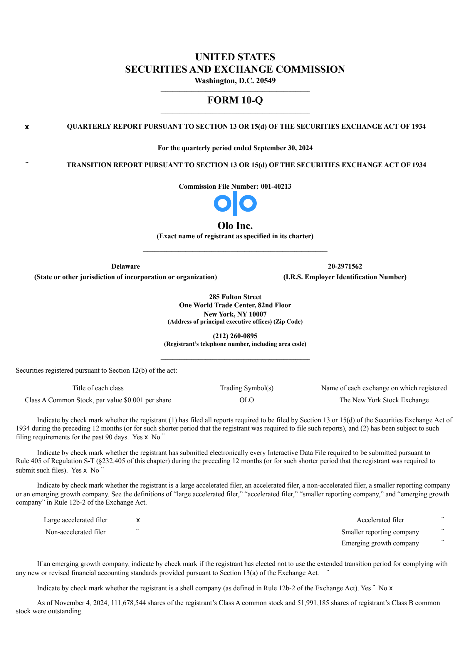 OLO's Q3 2024 Quarterly report