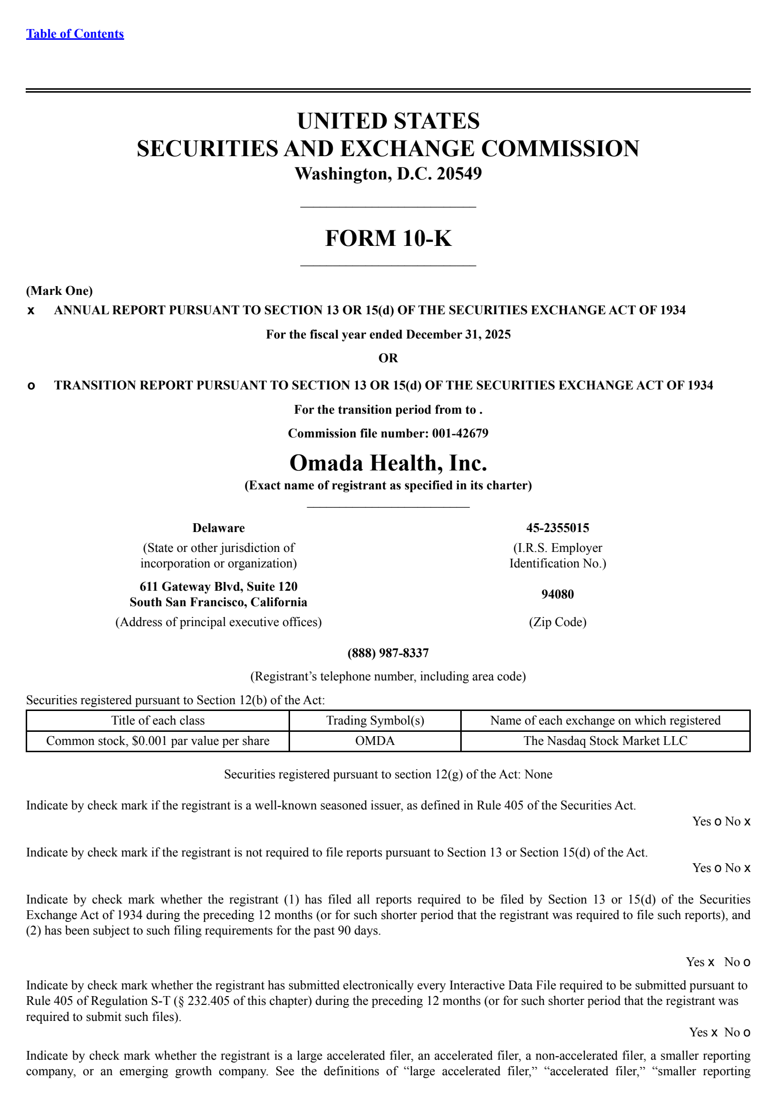 Omada Health's Q4 2025 Annual report