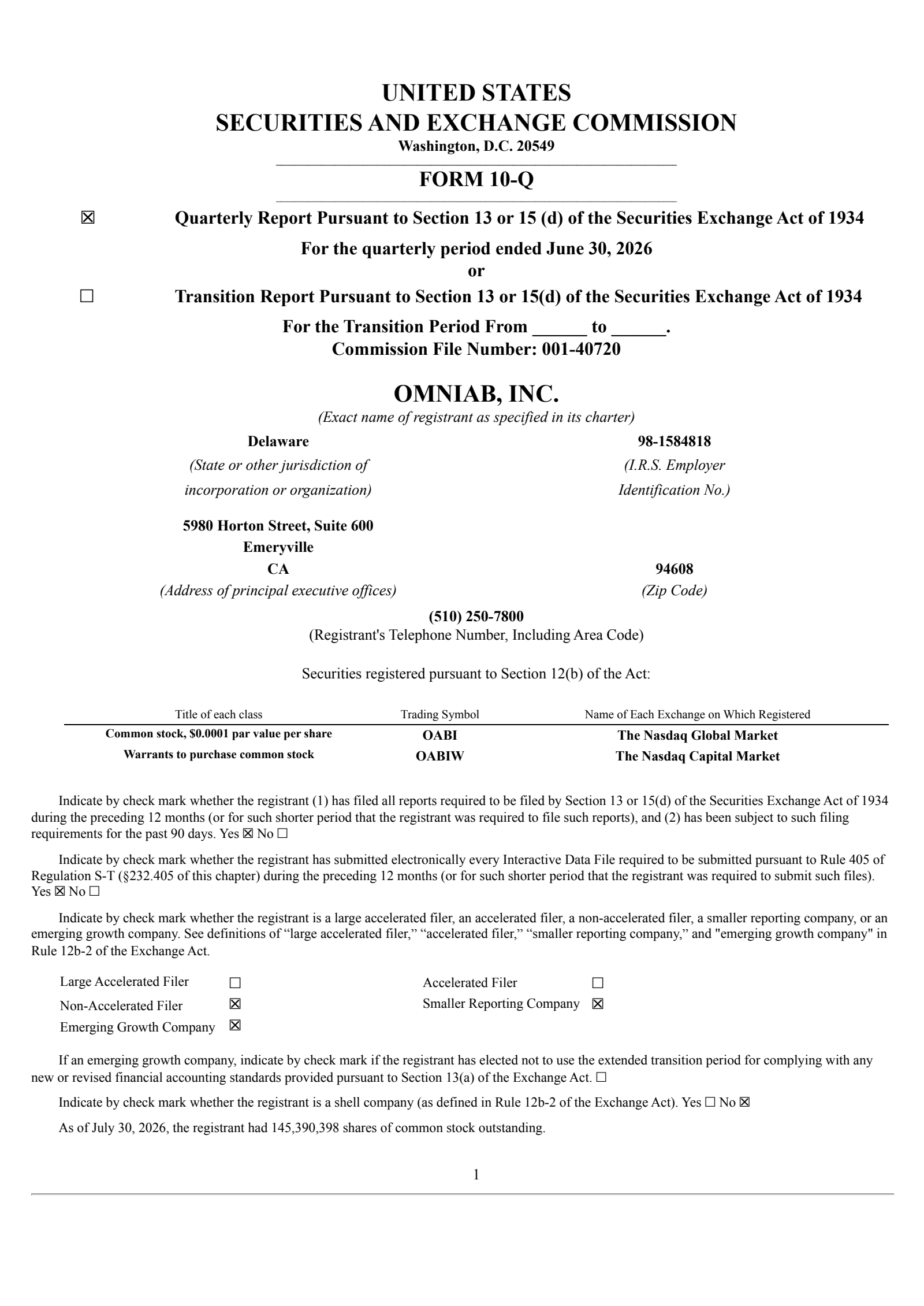 OmniAb's Q2 2026 Quarterly report
