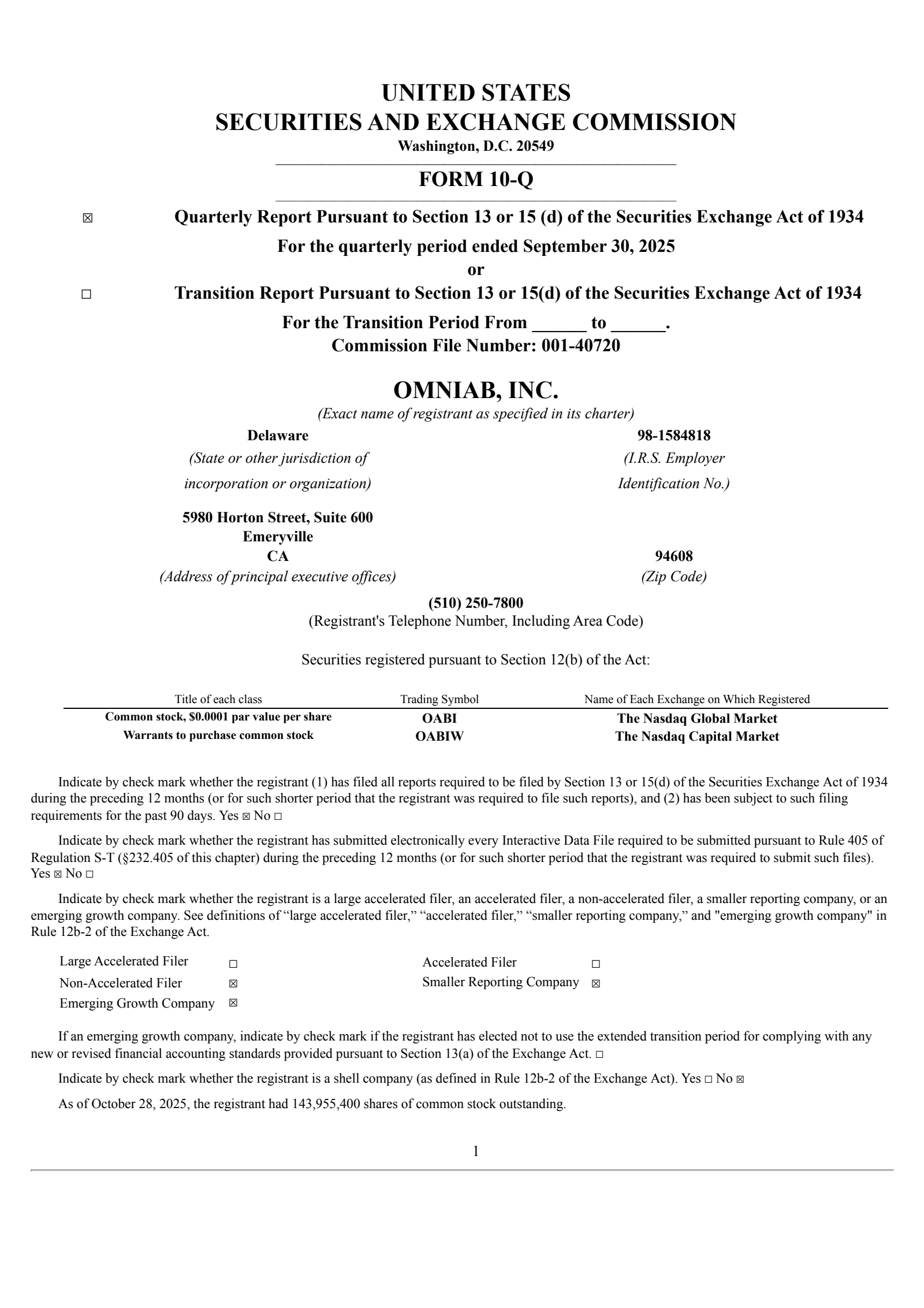 OmniAb's Q3 2025 Quarterly Report