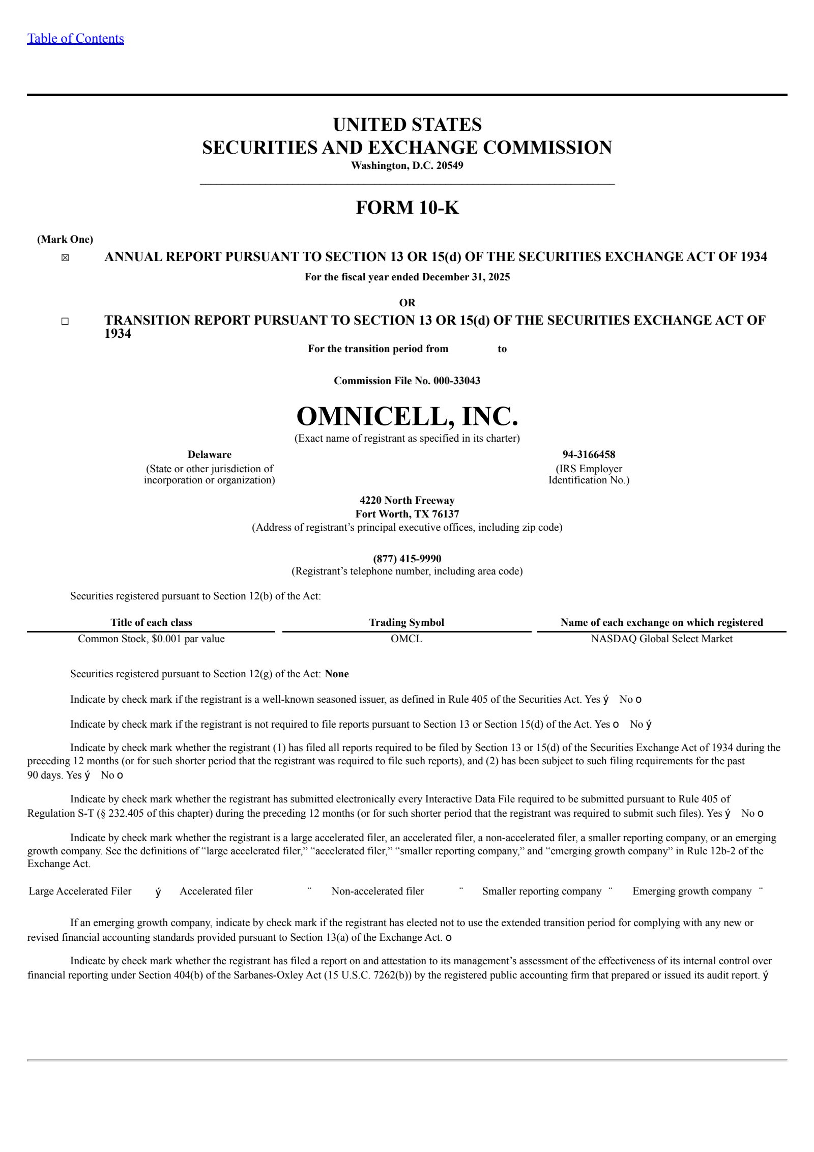 Omnicell's Q4 2025 Annual report
