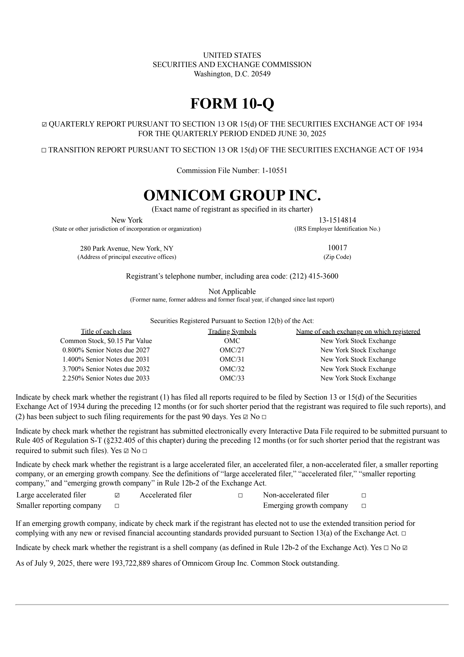 Omnicom Group's Q2 2025 Quarterly report