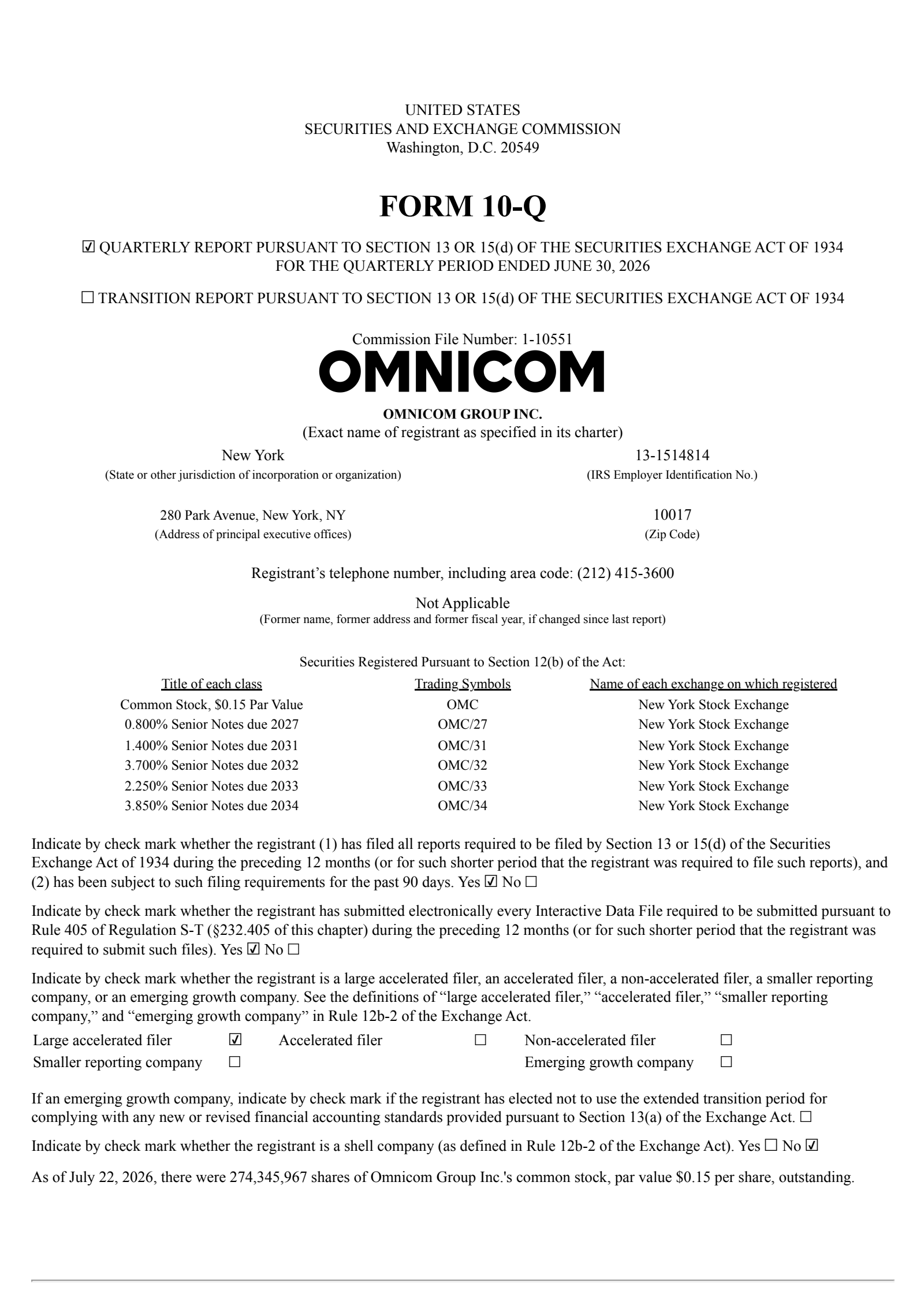 Omnicom Group's Q2 2026 Quarterly report