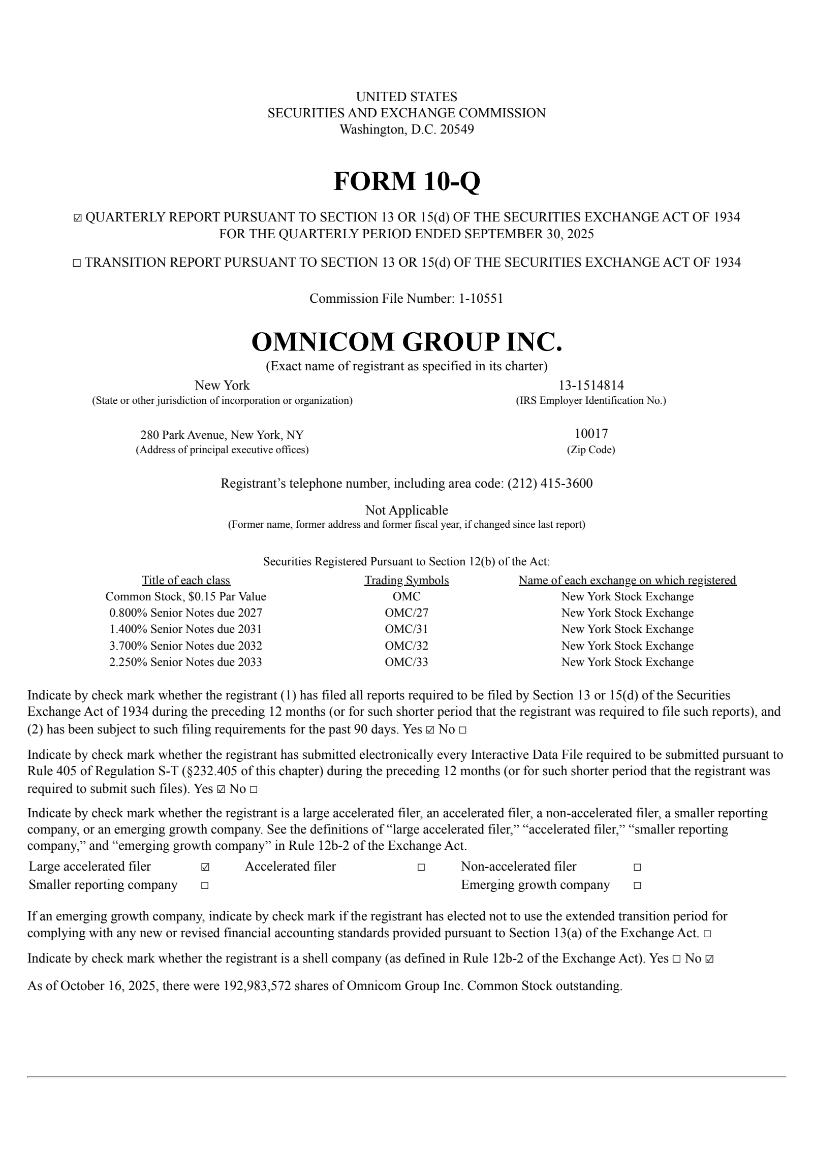 Omnicom Group's Q3 2025 Quarterly Report